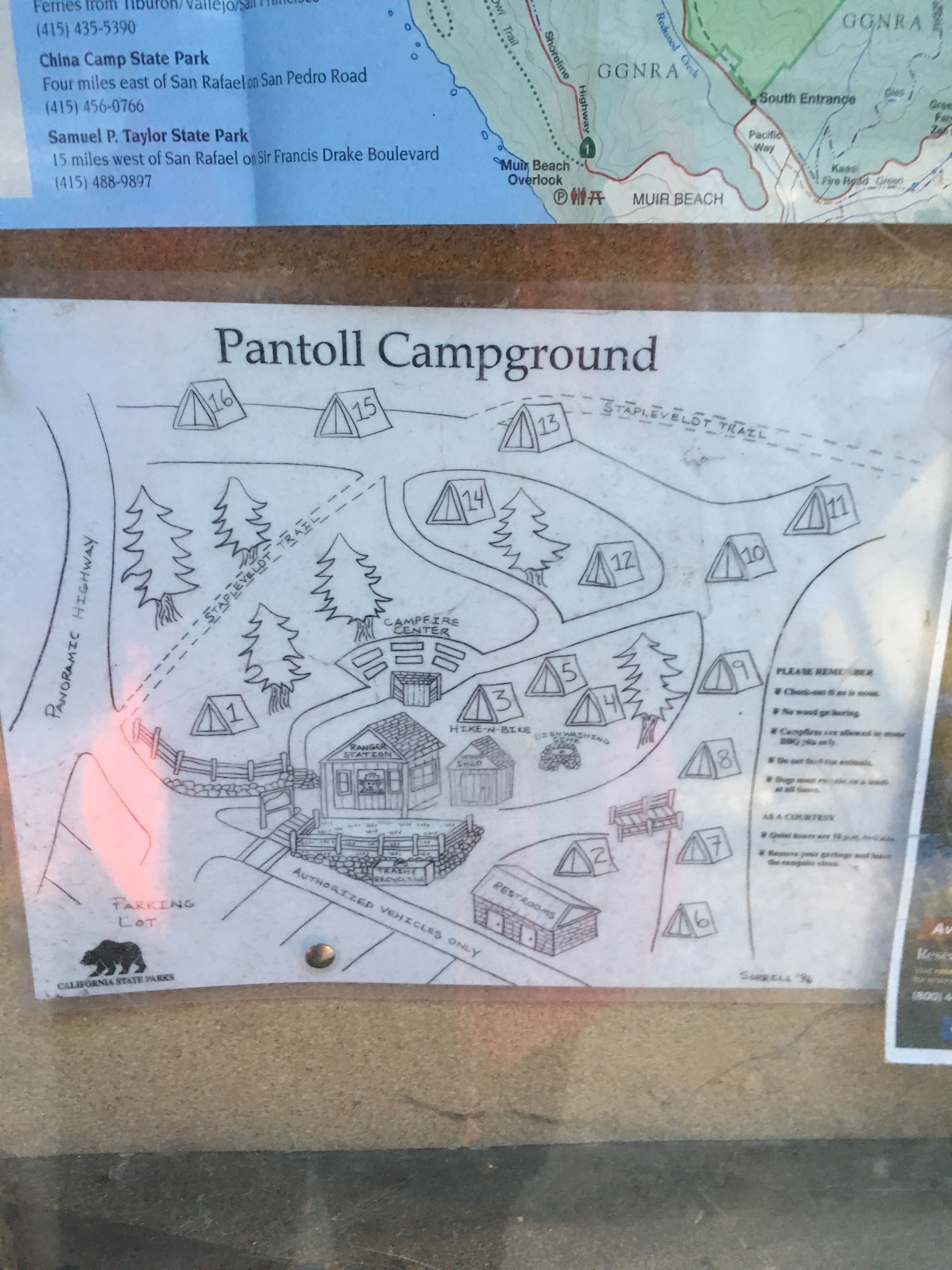 Map of the area campsites