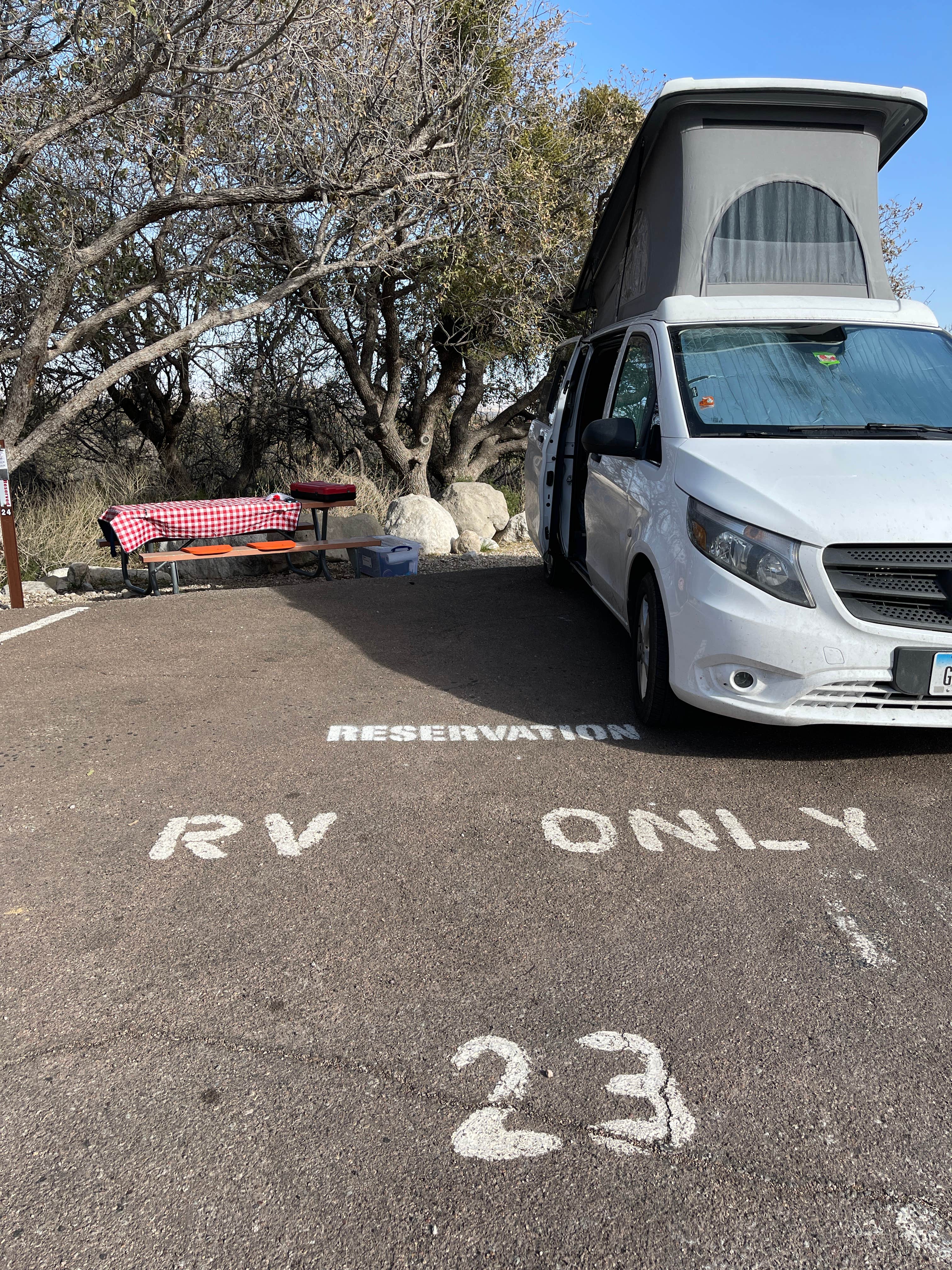 Lee D.'s photo of rv camping at Pine Springs Campground — Guadalupe Mountains National Park near Salt Flat, TX