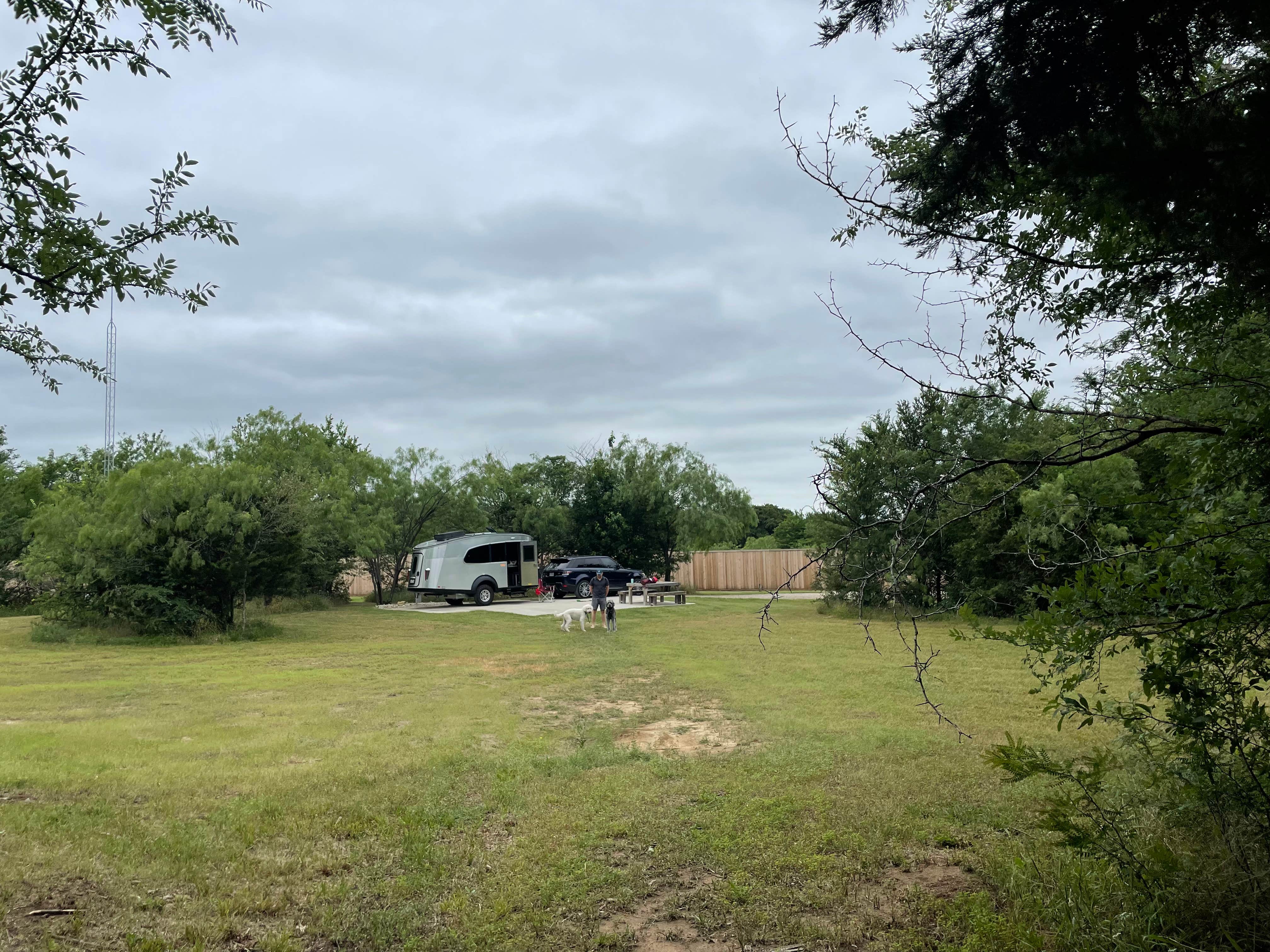 Sara B.'s photo of camping with pets at The Range Vintage Trailer Resort near Arlington, TX
