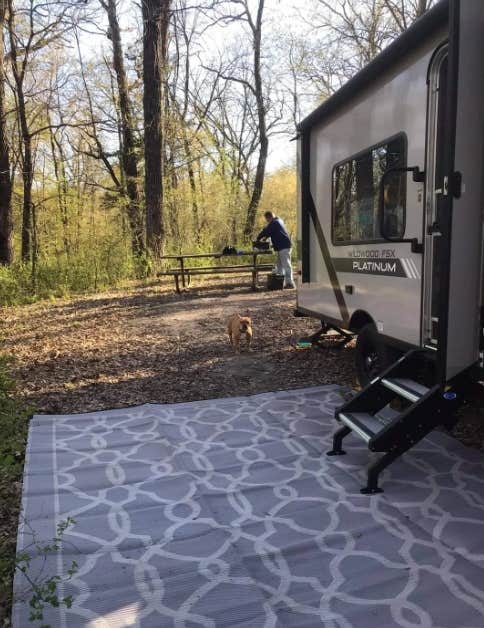 Tori K.'s photo of camping with pets at Oak Ridge Campground — Sibley State Park near Melrose, MN