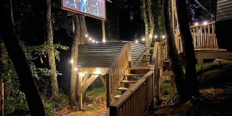 Camper submitted image from Posh Mtn Camping w/ Theater ·Hot-Tub ·Keg ·Firepit