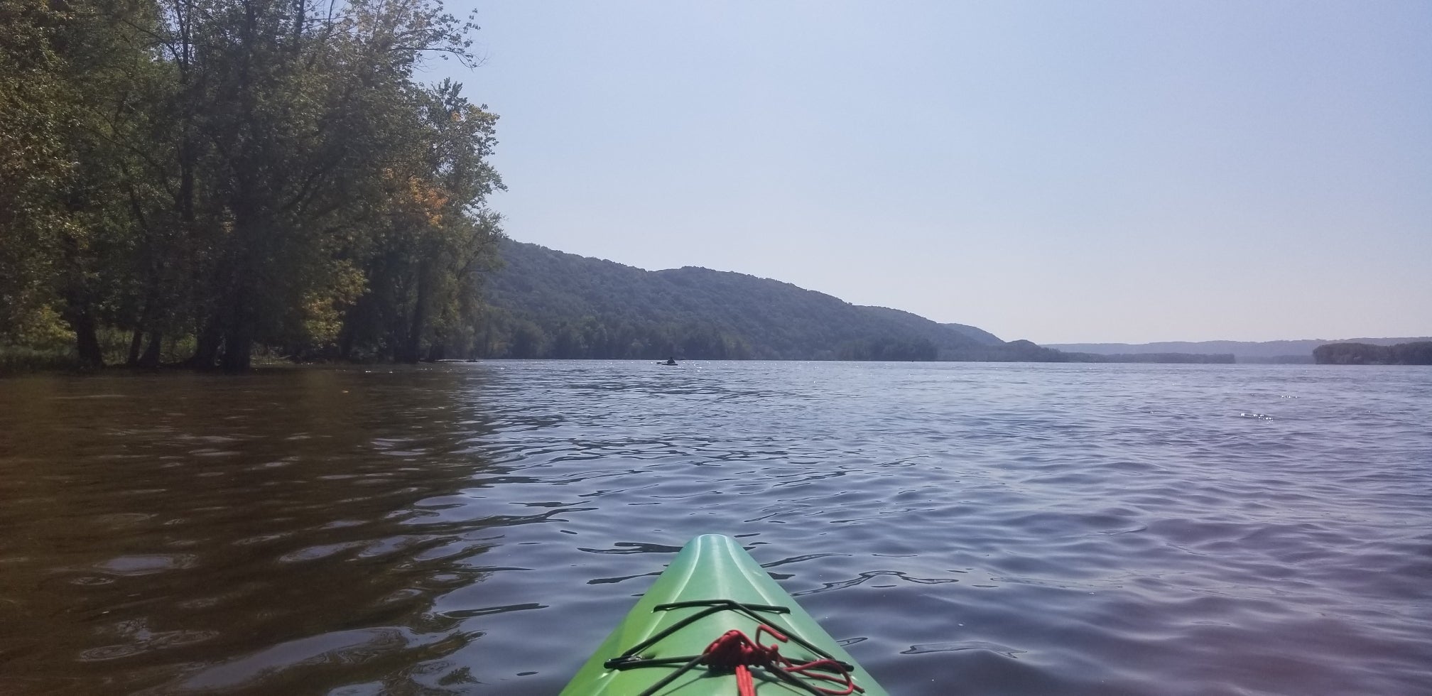 View from kayak on the Mississippi - canoe trail