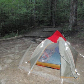 Many individual places to set up your tent but consider walking further to discover more choices.