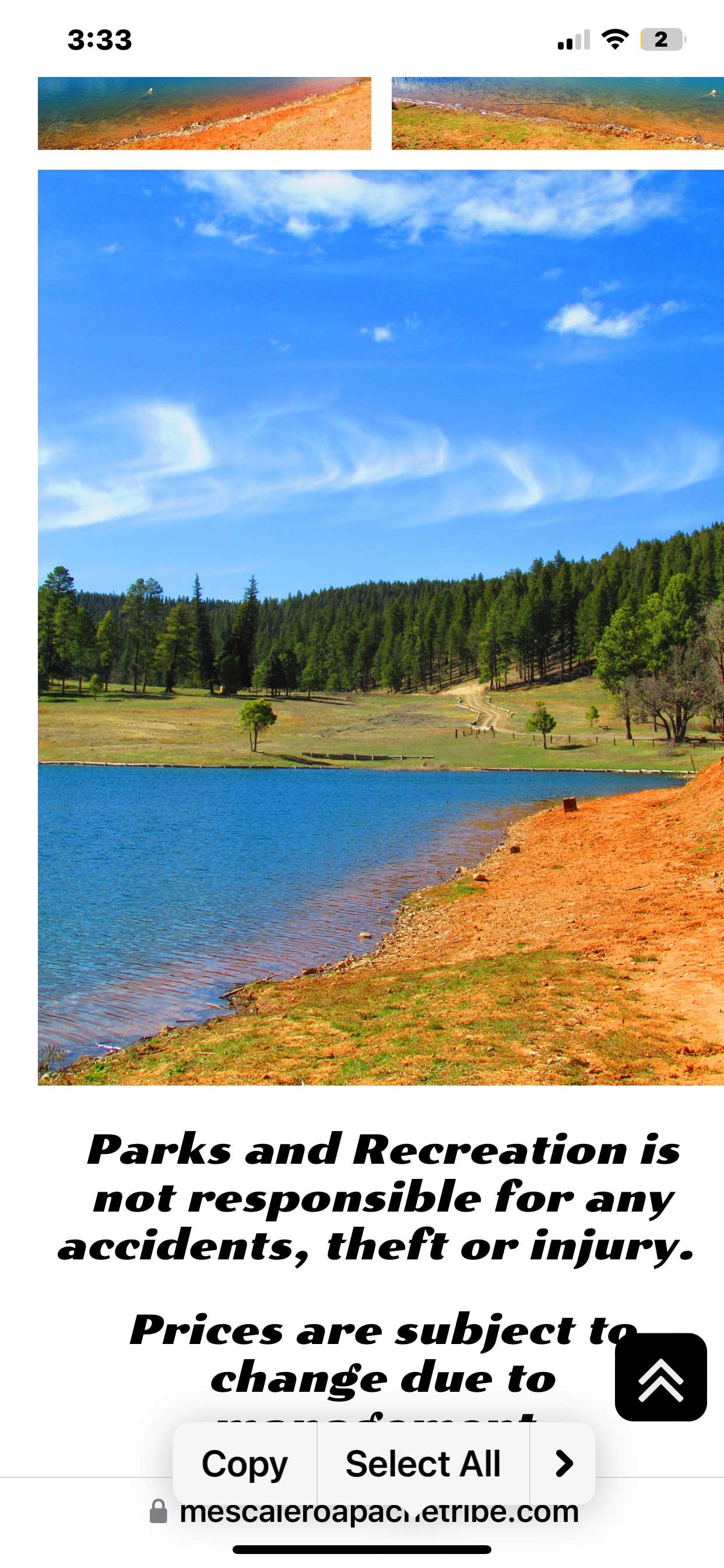 Silver Lake Campground Mescalero, NM