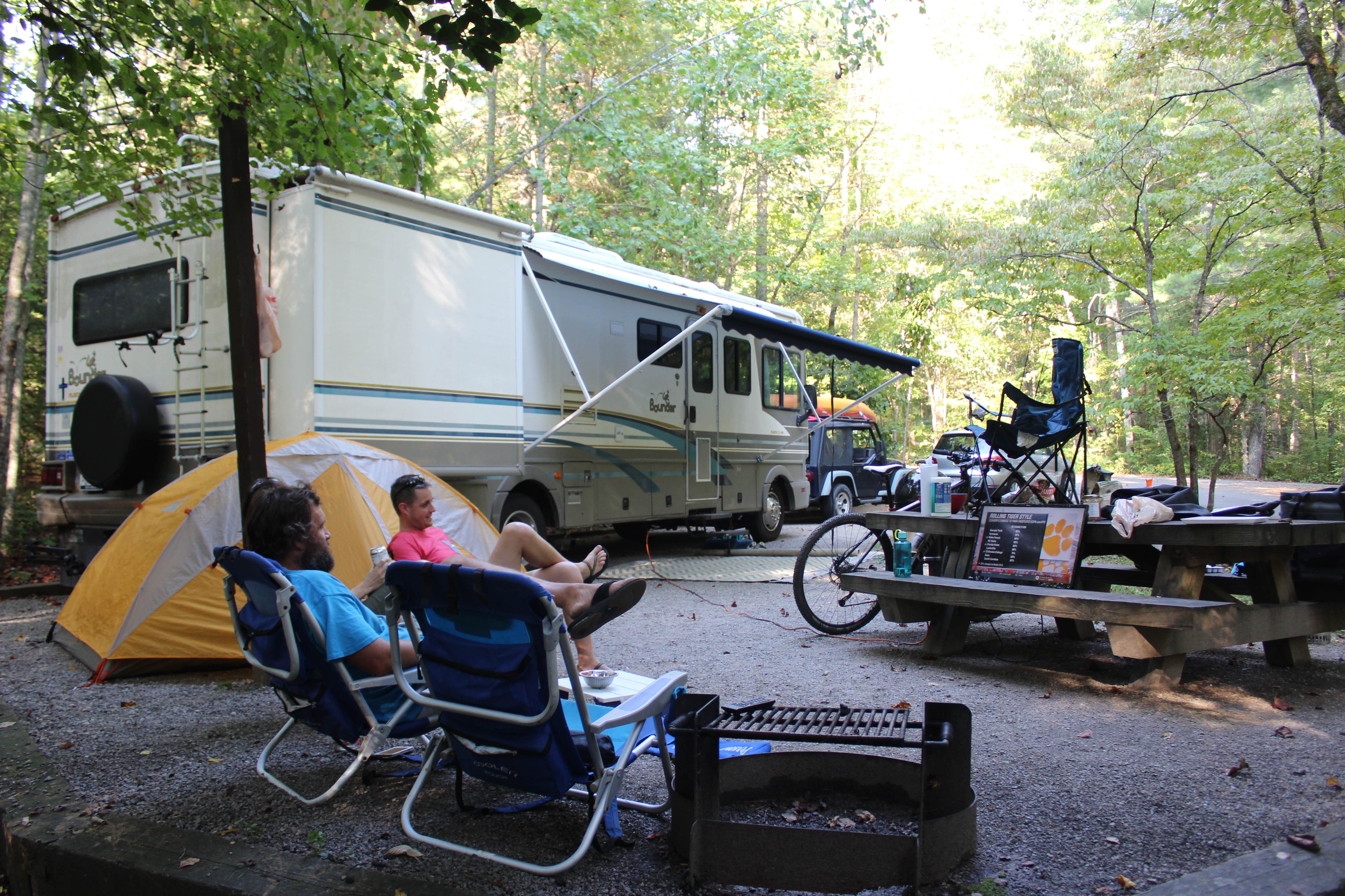 Bounding Around's photo of rv camping at Lake Powhatan — National Forests In North Carolina near Candler, NC