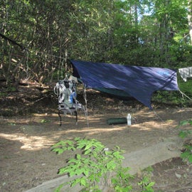 It's easy to find a couple trees to set up your hammock in. Many people stay at shelters but use their own tent. Water and privies are usually present at the shelters as well as camaraderie. 