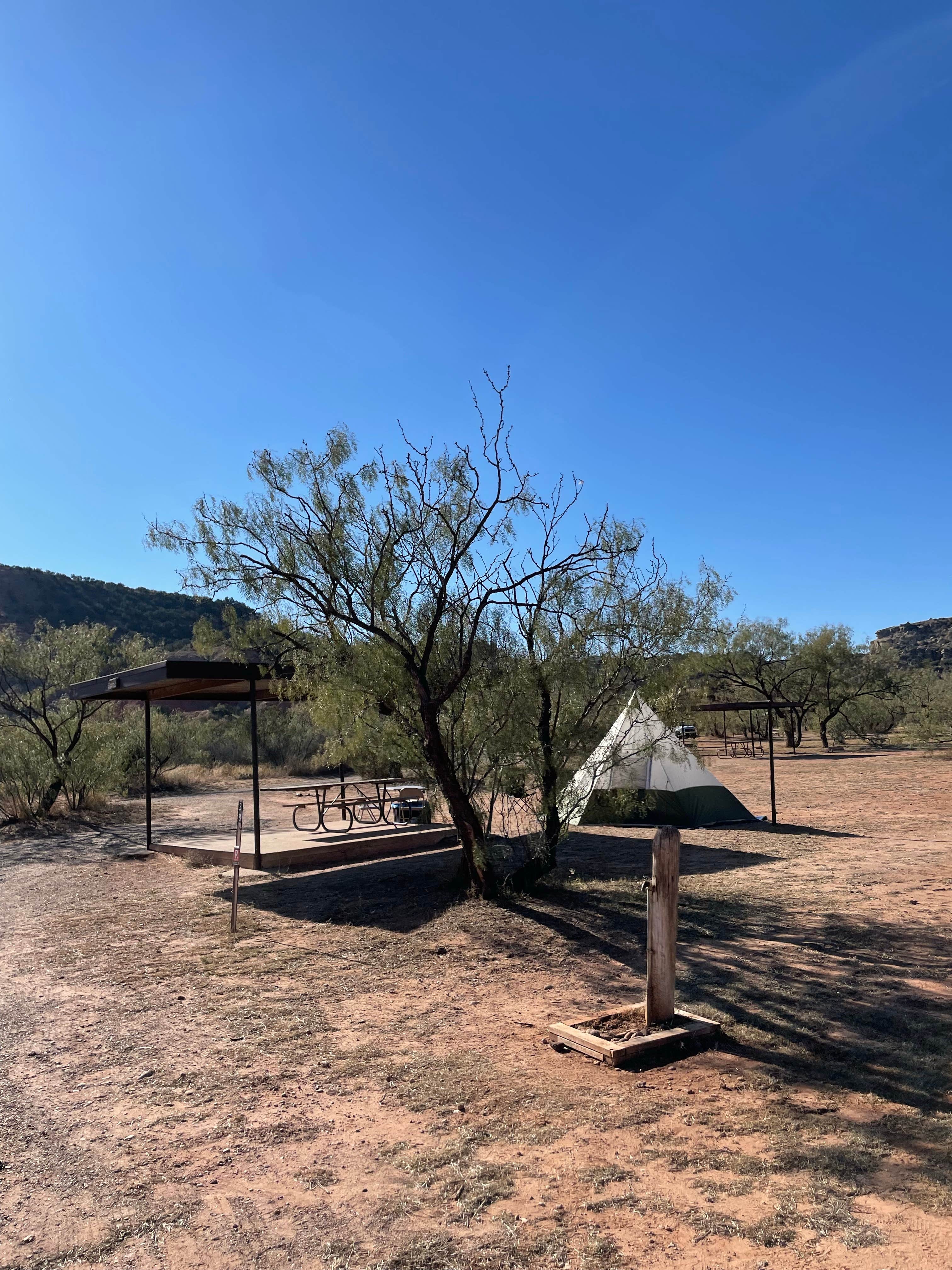 Shana D.'s photo of tent camping at Fortress Cliff Primitive — Palo Duro Canyon State Park in Texas
