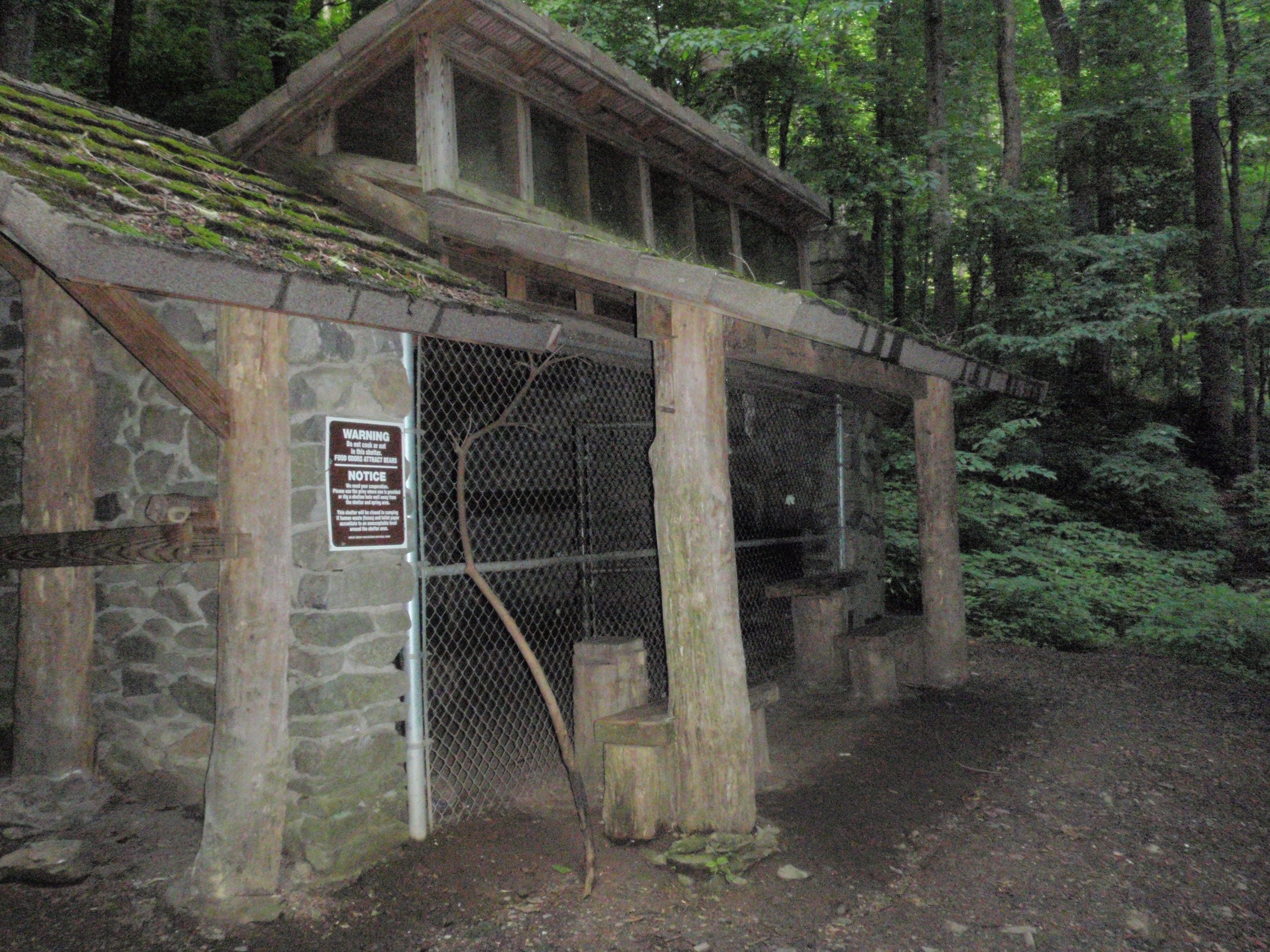The last caged shelter remaining on the AT in the Great Smokies