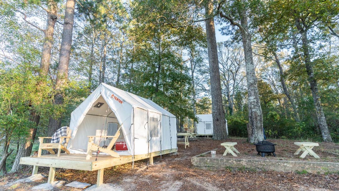 The Dyrt's photo at Tentrr State Park Site - Mississippi Percy Quin State Park - Eastside Lakeview E - Double Camp near Homochitto National Forest