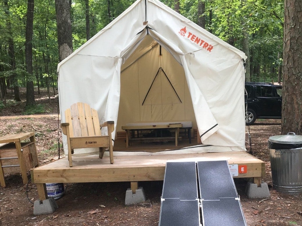 Camper submitted image from Tentrr State Park Site - Mississippi Tishomingo State Park - Haynes Lake South E - Single Camp - Wheelchair-Friendly - 1