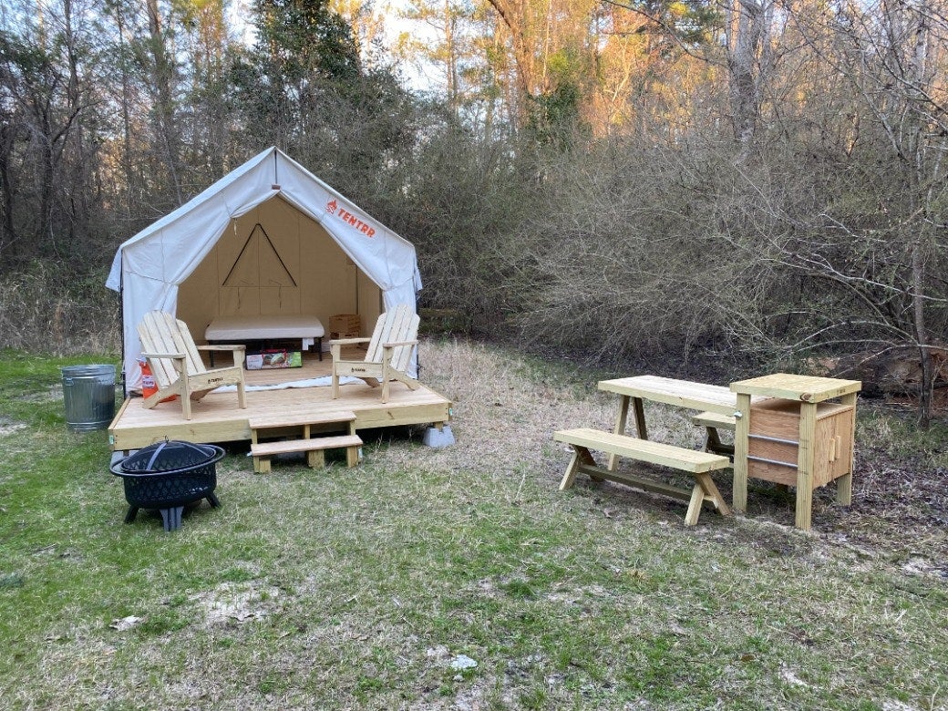 Camper submitted image from Tentrr State Park Site - Mississippi Clarkco State Park - Lakeview Site H - Single Camp - 1