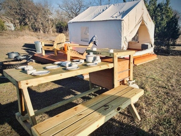 Camper submitted image from Tentrr Signature Site - Big Texas Sky Campsite with ac/heat and WIFI - 1