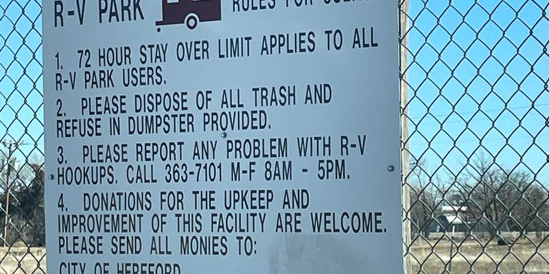 Camper submitted image from Hereford City RV Park