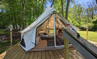 Julie H.'s photo of glamping accommodations at WaterTrail Ventures Paddle Respite near Freeport, MI