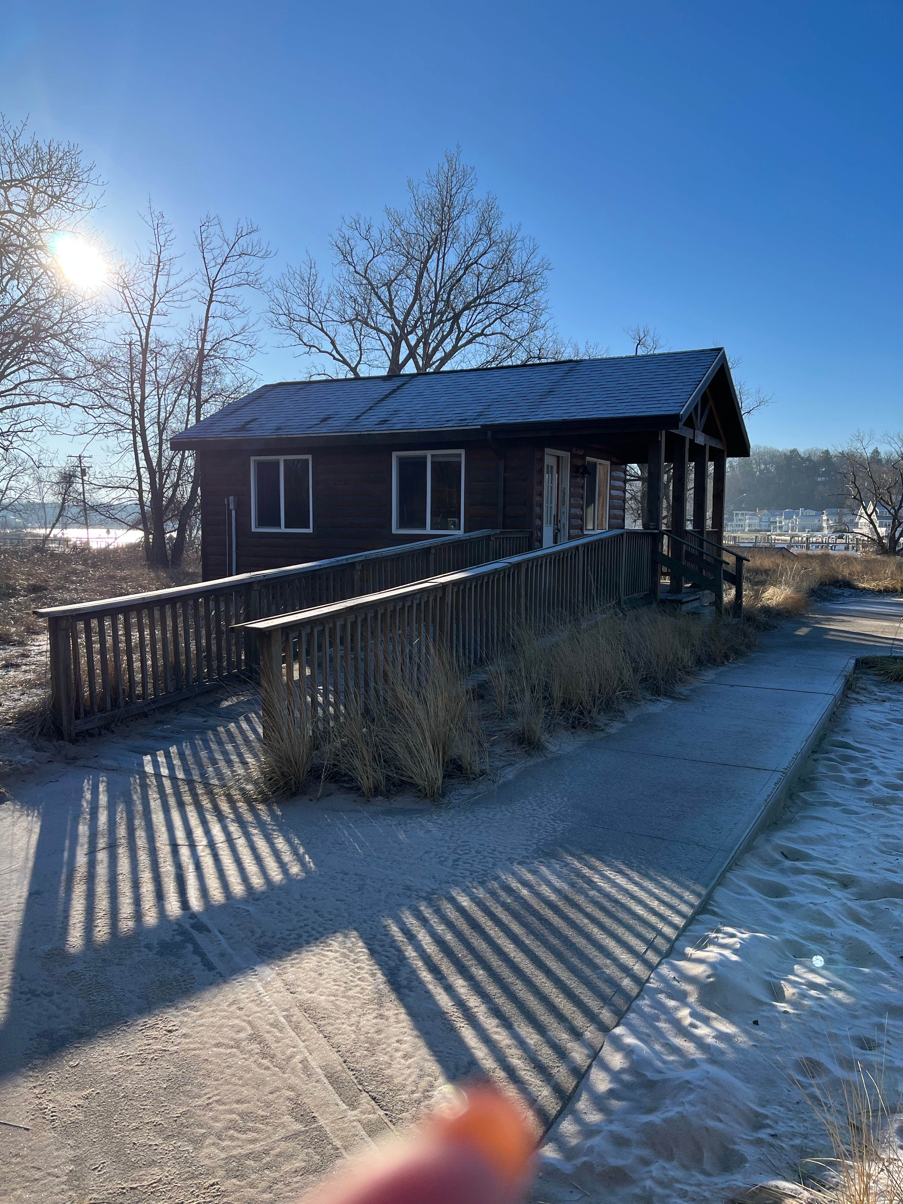 Kathie M.'s photo of a cabin at Beach Campground — Holland State Park near Sparta, MI