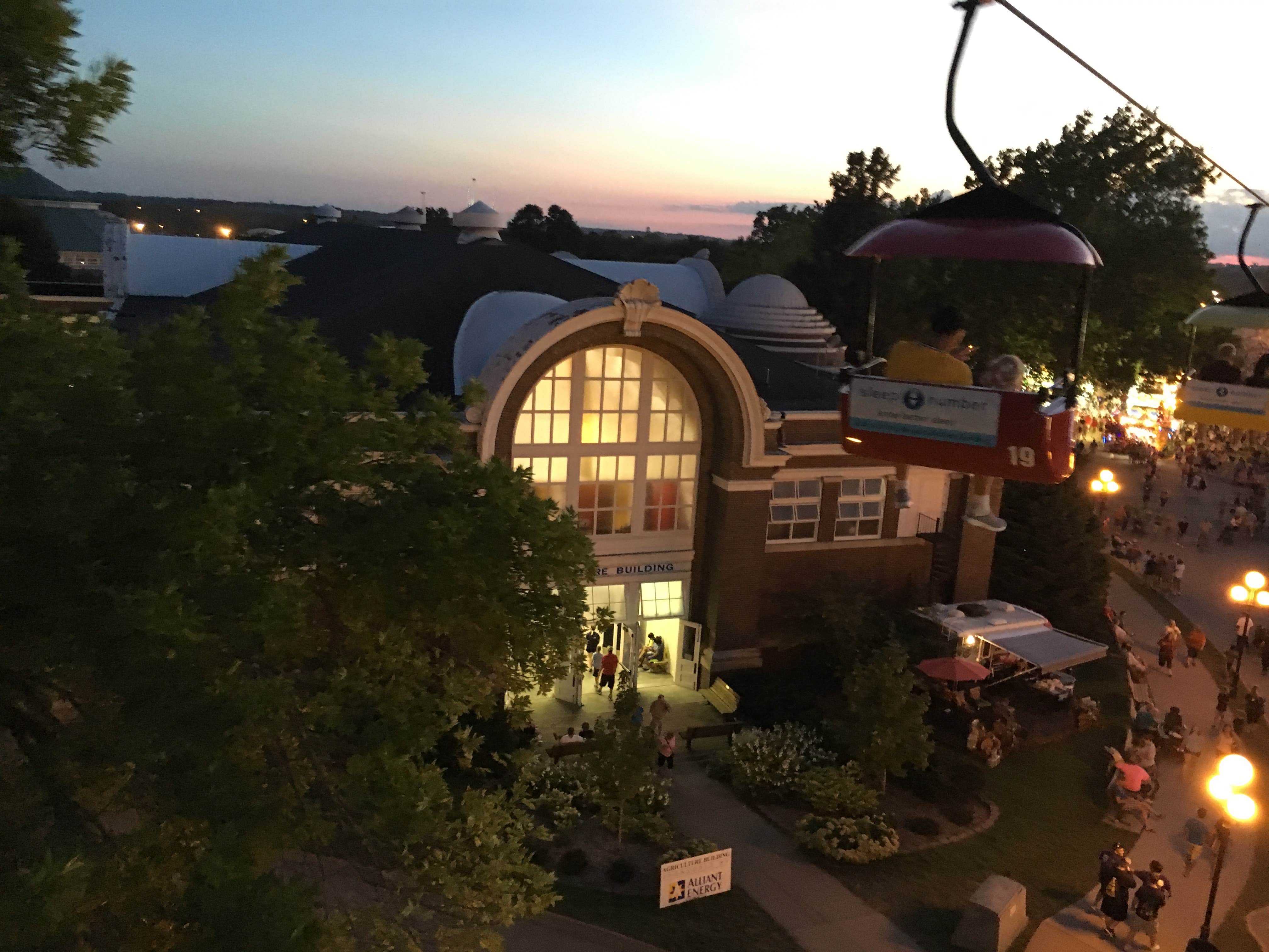Iowa State Fair - John Deere Agriculture Building - Sky Glider view