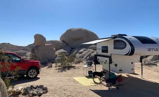 Melissa S.'s photo of camping with pets at Kelbaker Boulders Dispersed — Mojave National Preserve near Cima, CA