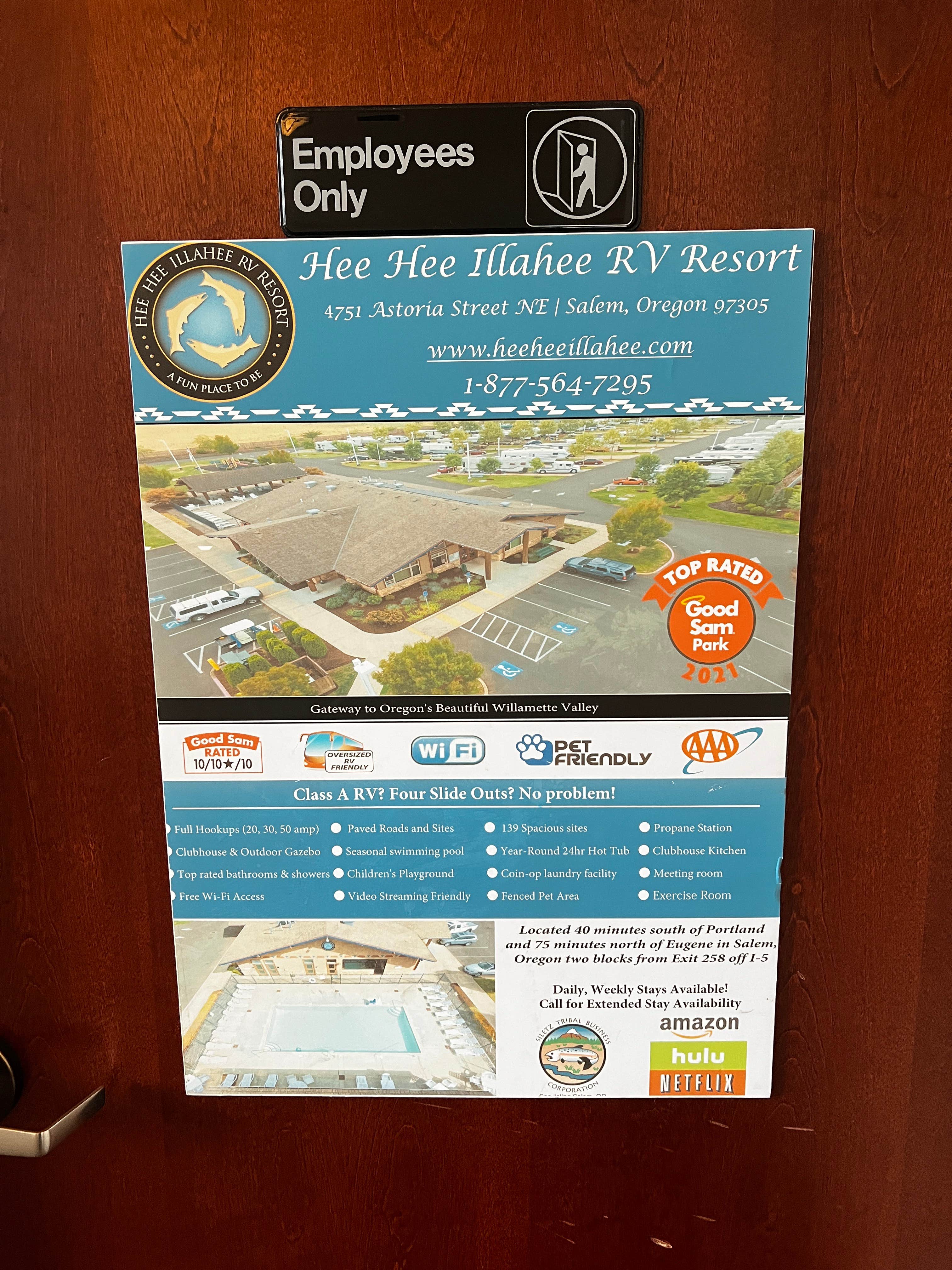 Camping near Christmas Tree Ridge: Hee Hee Illahee RV Resort, Keizer, Oregon