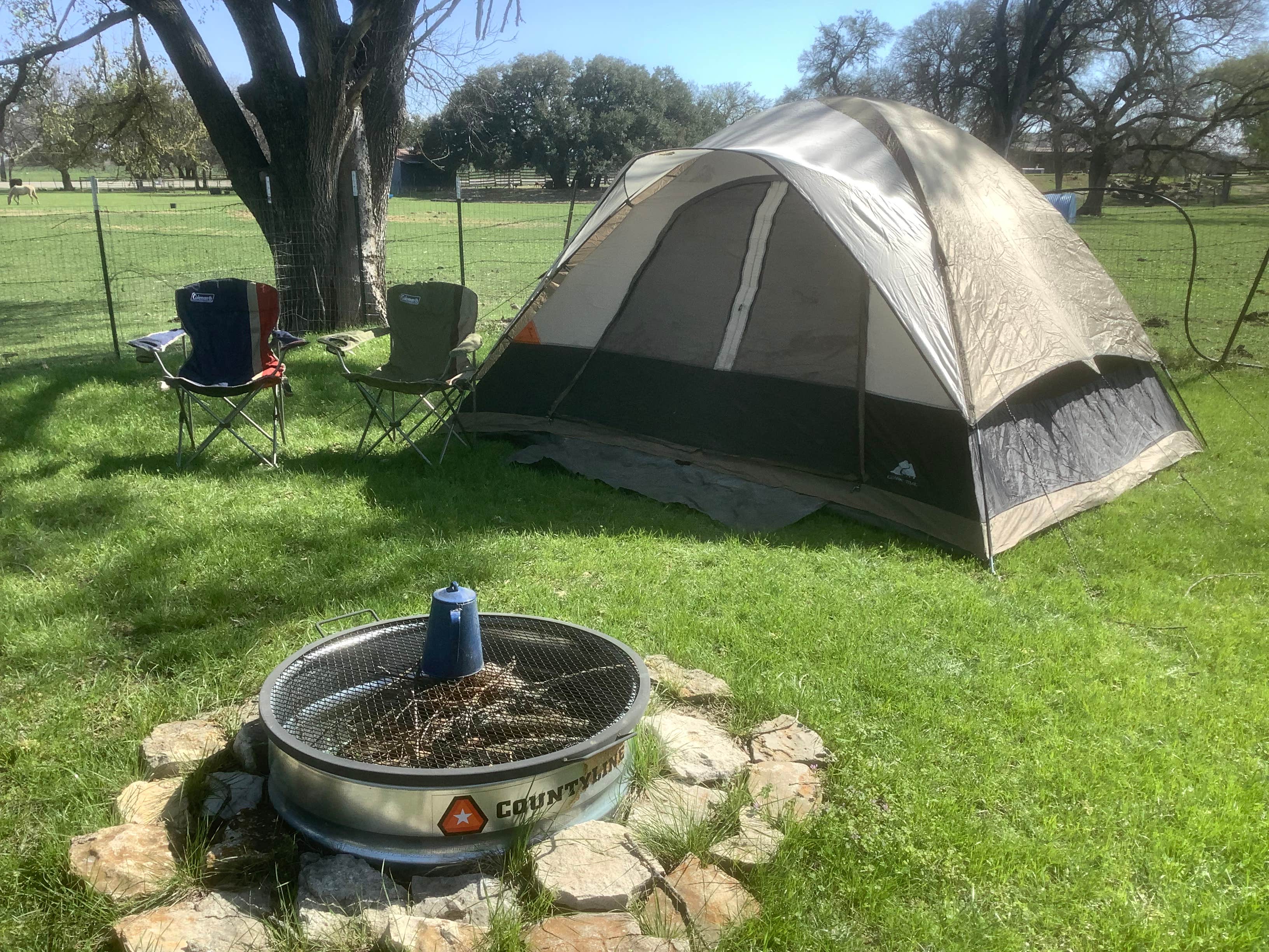 Jimmy's photo of tent camping at Constantino Farms near Dublin, TX