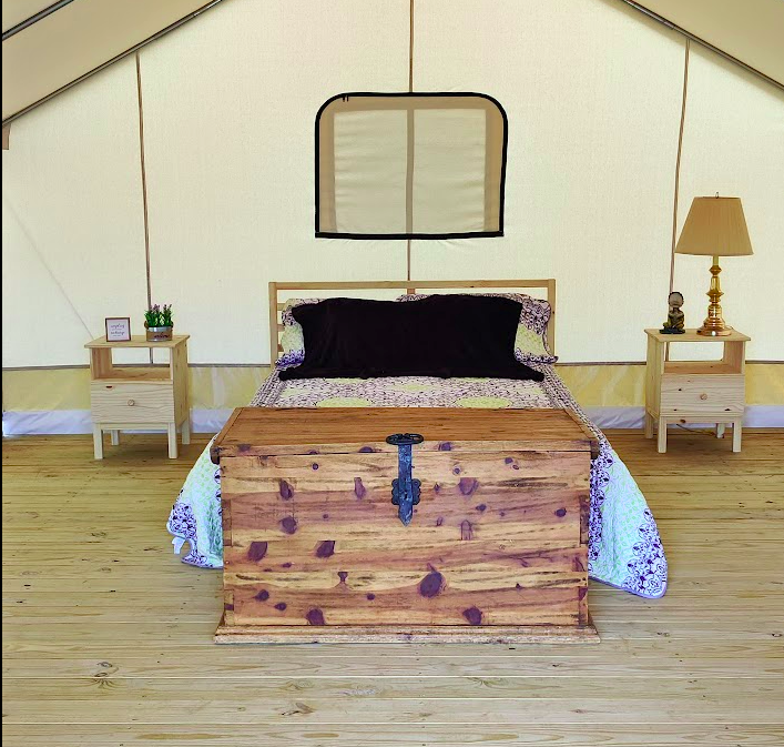 Branch Out Glamping's photo of glamping accommodations at Khushatta Hills Ranch Camp near Dodge, TX