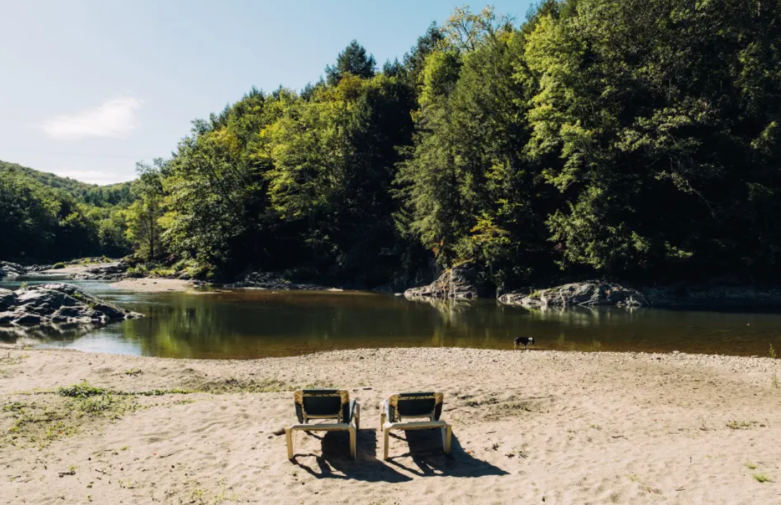 Lucinda N.'s photo of camping with pets at Vermont Ranch and Riverside Retreat near Lincoln, VT