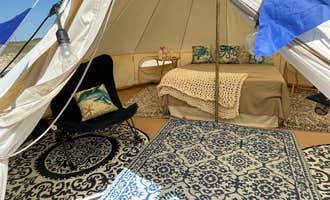 Camping near Skoolie Glamping on Canal: Glamping Yurts on Crystal Beach, Port Bolivar, Texas