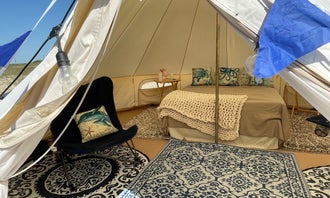 Camping near At the Beach RV Park: Glamping Yurts on Crystal Beach, Port Bolivar, Texas
