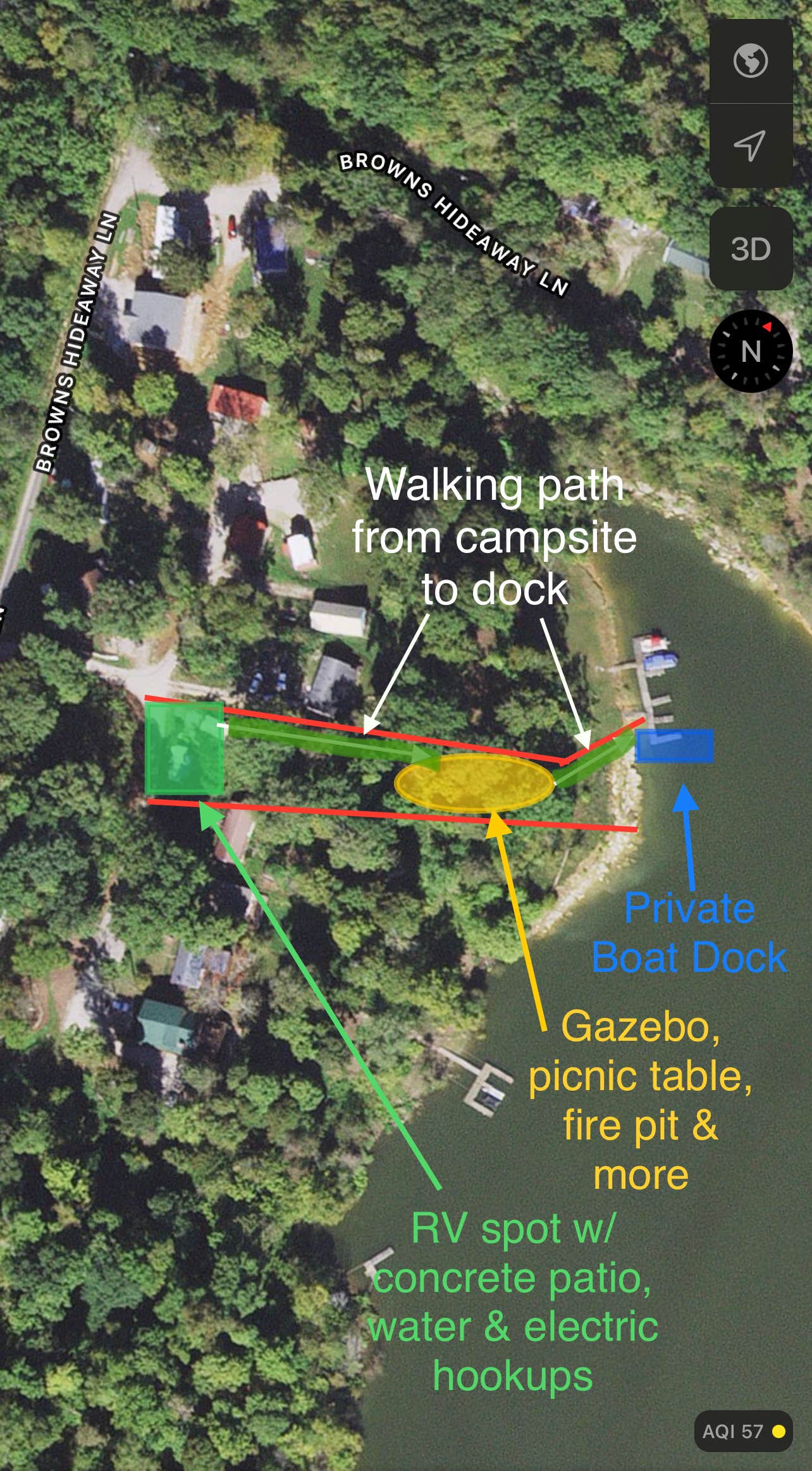 Camper-submitted photo at Rough River Lakefront RV Spot w/ Private Boat Dock near Falls of Rough, KY