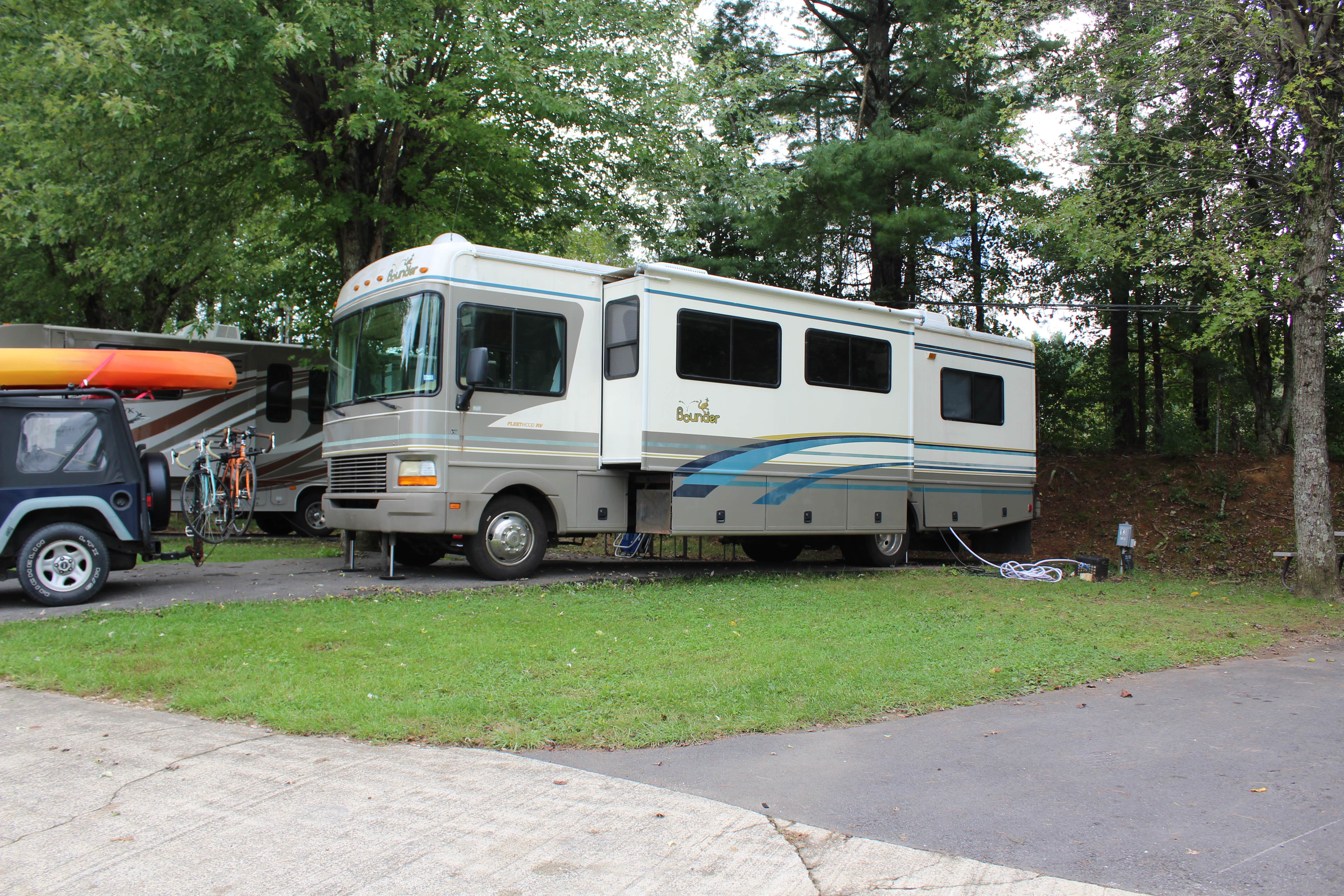 Bounding Around's photo of rv camping at Asheville's Bear Creek RV Park & Campground near Barnardsville, NC