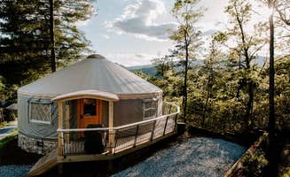 Melissa L.'s photo of glamping accommodations at Sky Ridge Yurts near Croatan National Forest