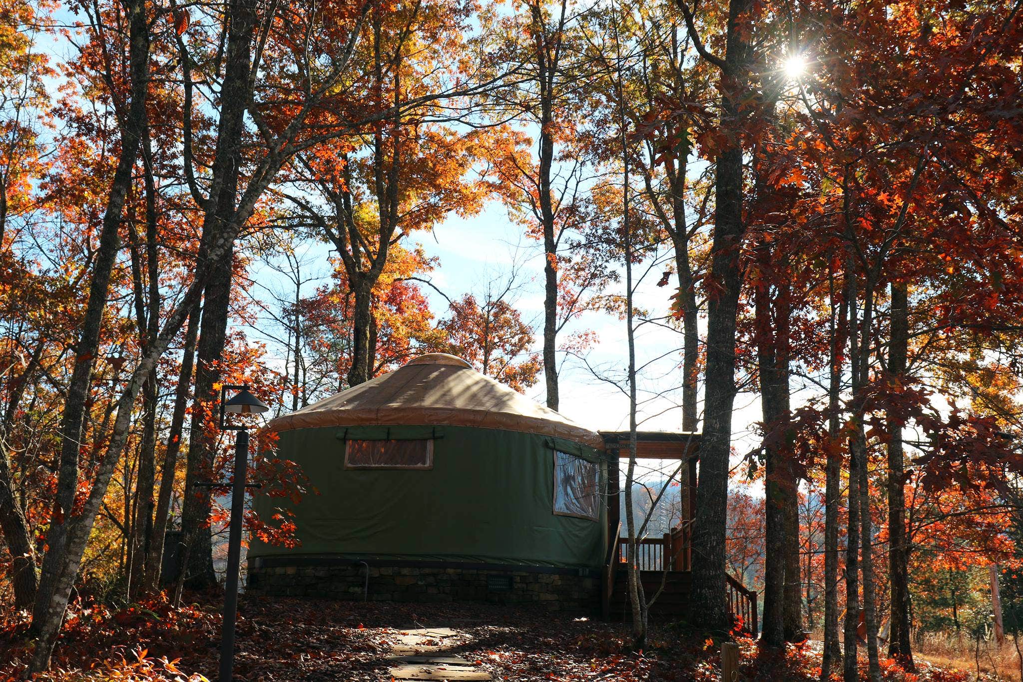 Melissa L.'s photo of glamping accommodations at Sky Ridge Yurts near Cherokee, NC