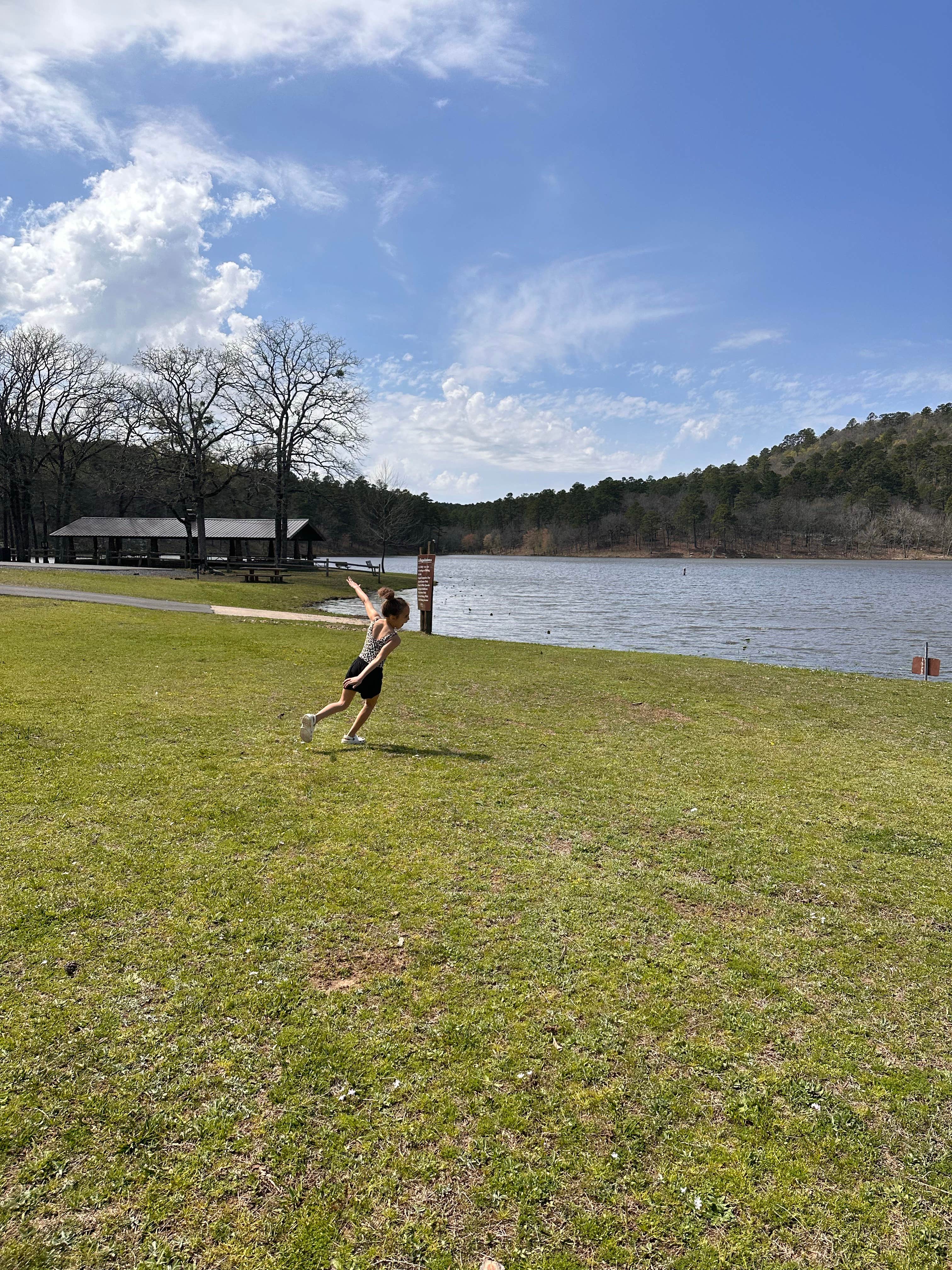 Lynzie T.'s photo of camping with pets at Robbers Cave State Park — Robbers Cave State Resort Park near Keota, OK