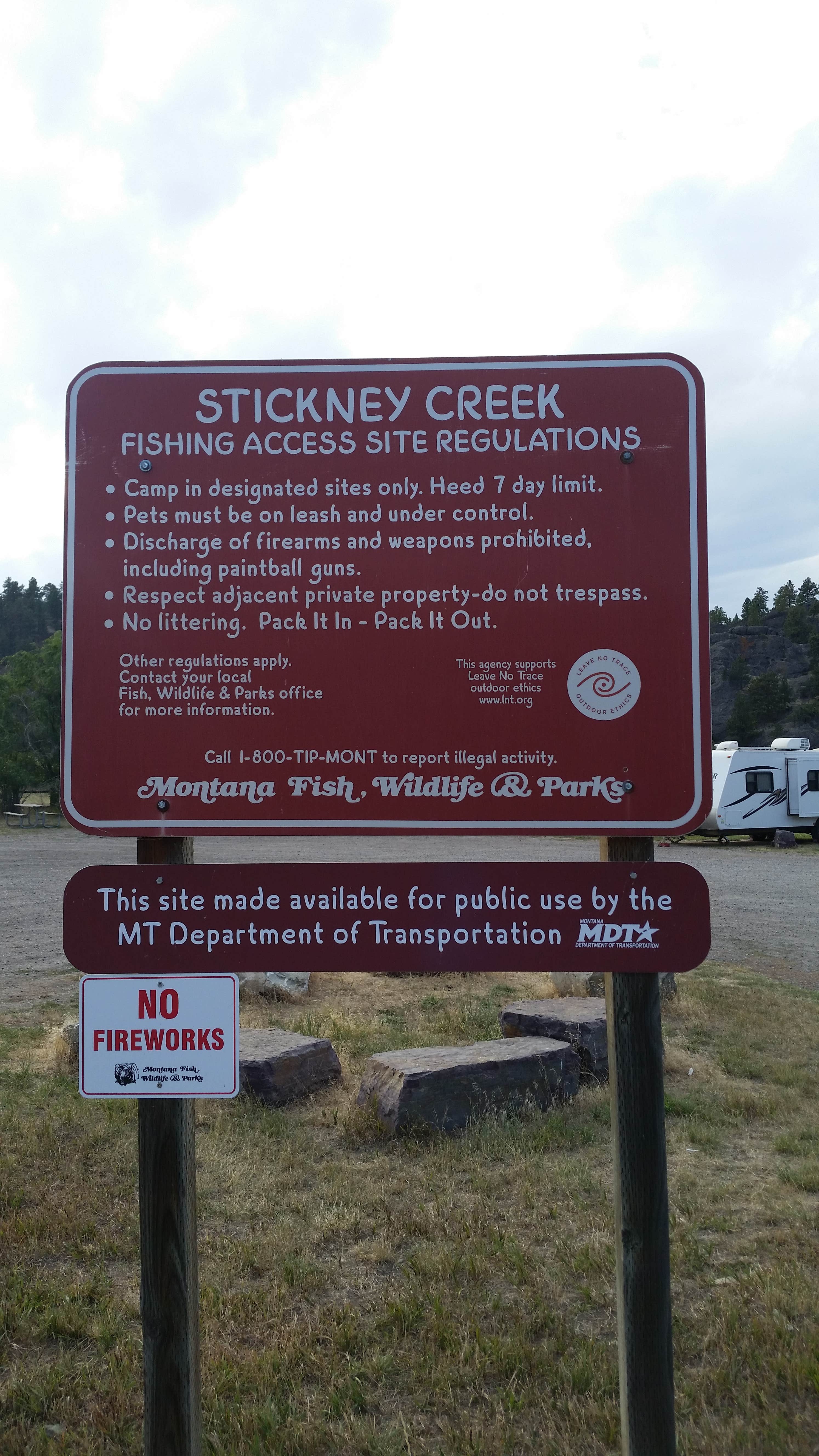 Dexter I.'s photo of rv camping at Stickney Creek Fishing Access Site near Augusta, MT