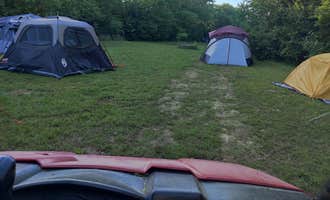 Camping near Hippie Trailer at Milo Farm: Milo Farm Sacred Land Retreat, Buckner, Missouri