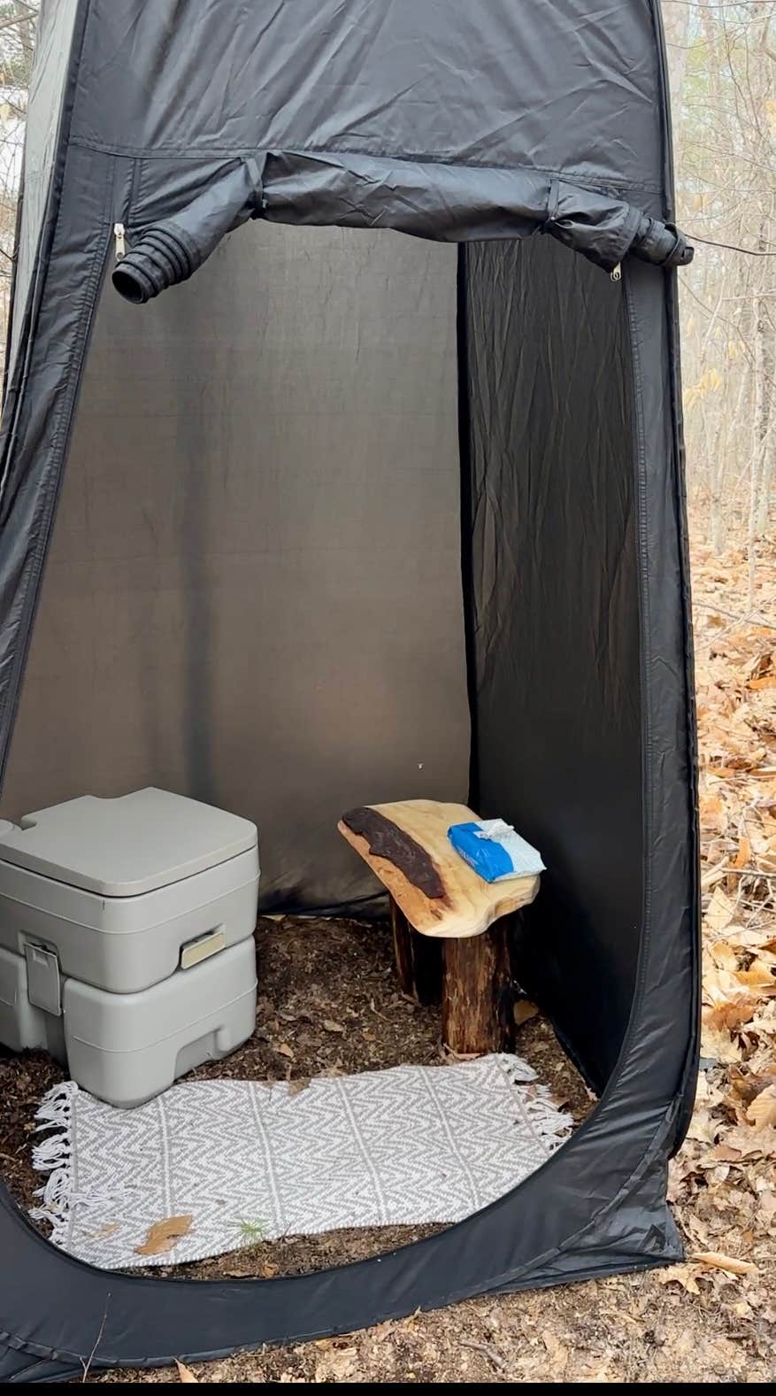 Sherri S.'s photo of tent camping at Tiny Cabins of Maine near Alna, ME