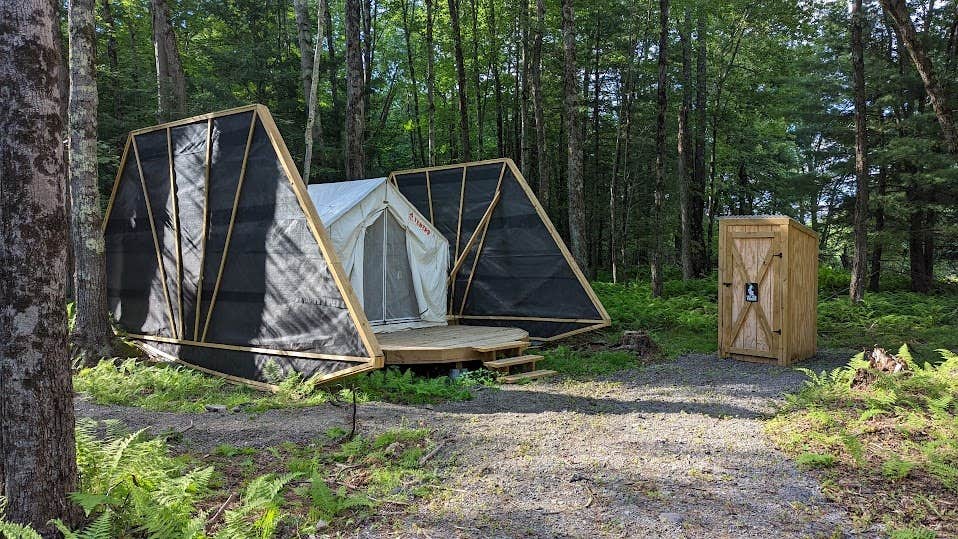 The Dyrt's photo at Tentrr Signature Site - The Millennial Falcon at the Tentrr Catskill Retreat - Lake Front - Double Camp for large Groups near Monticello, NY
