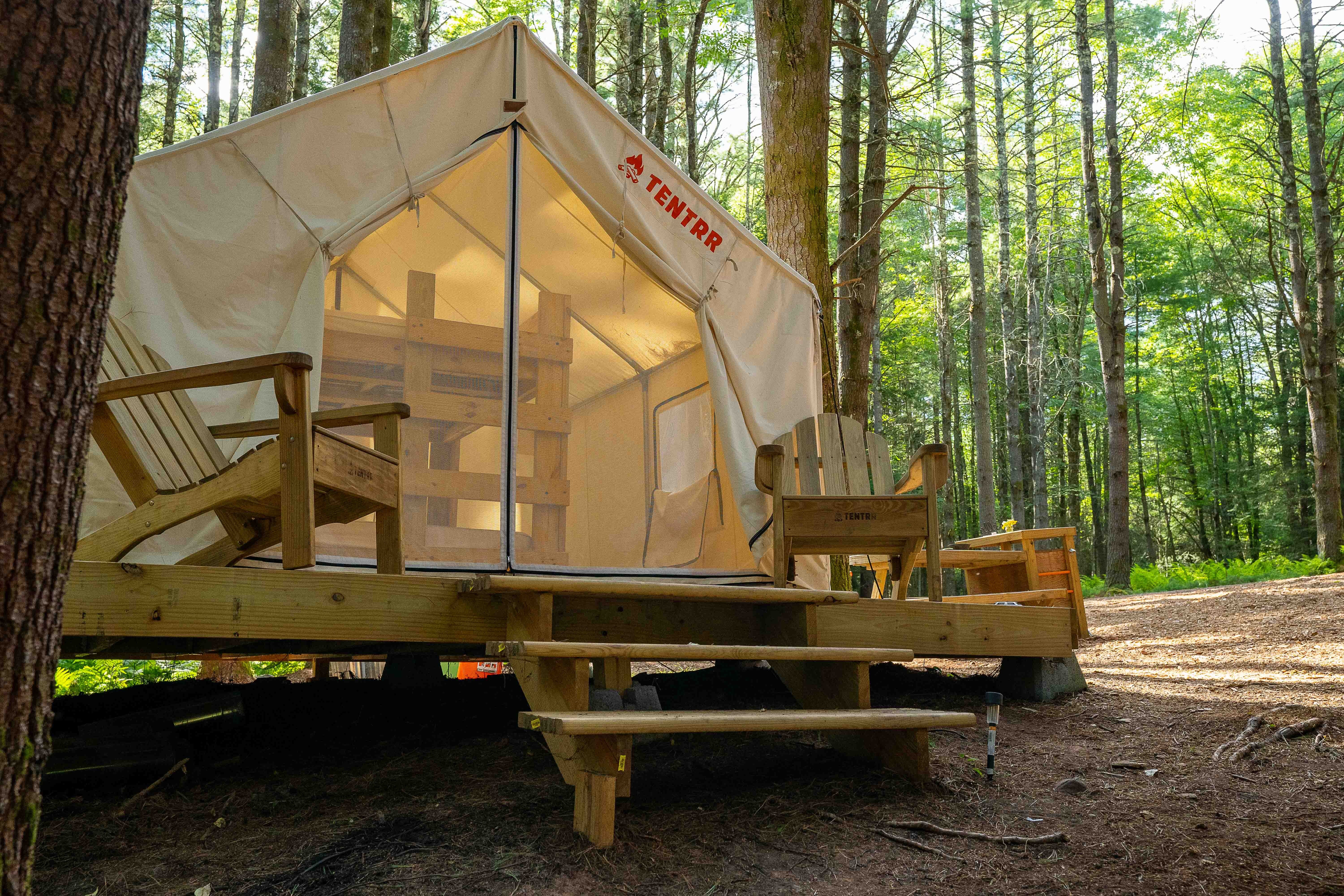 Camper submitted image from Tentrr Signature Site - Say Hello 2 Heaven at the Tentrr Catskill Retreat - Stream View - Single Camp with Queen Bunk Bed - 2