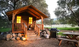 Redwood Cabin Nestled in the Oaks and Tent Top Cabin in the oaks