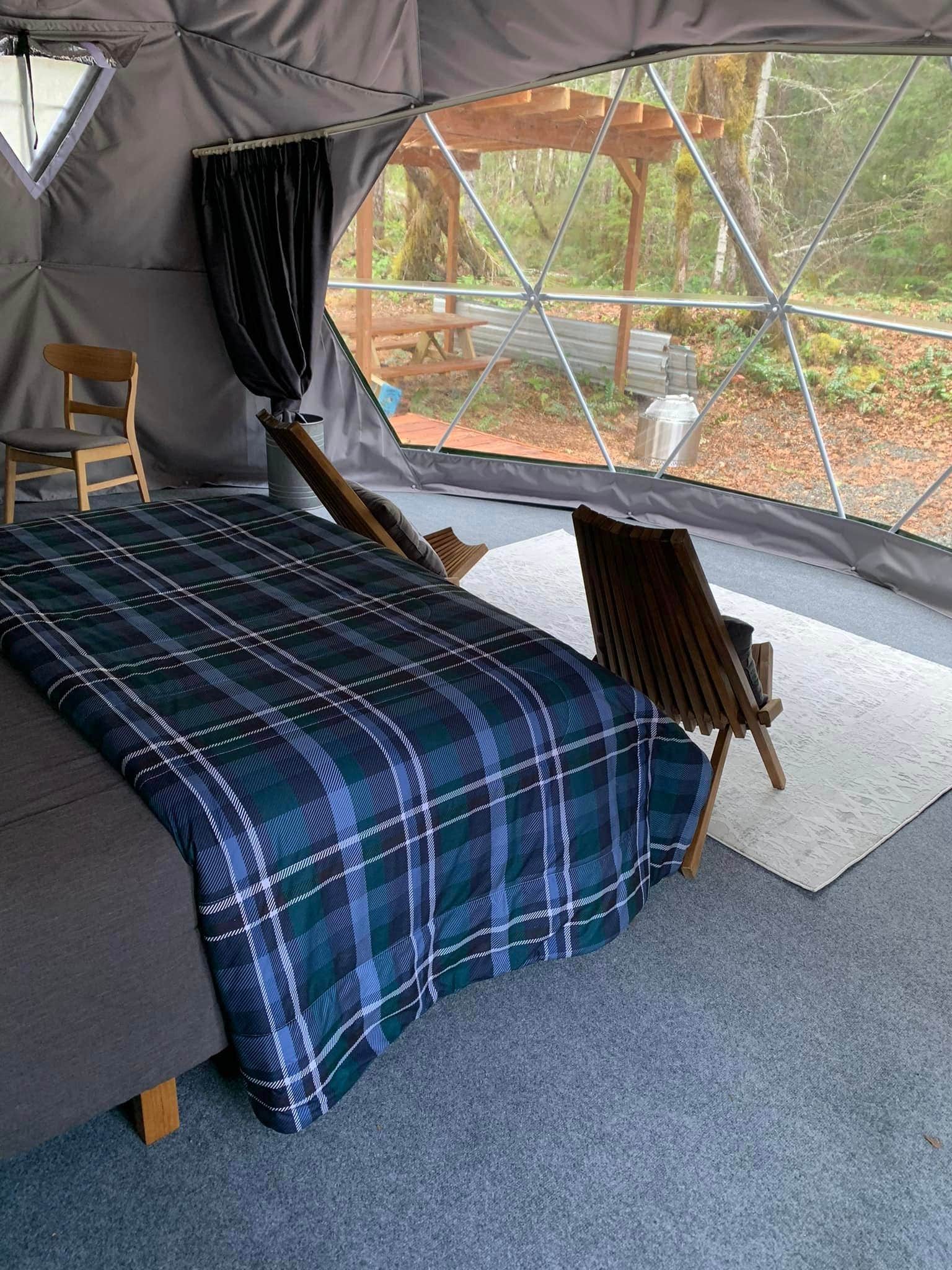 Marc's photo of glamping accommodations at Olympic Wilderness Basecamp near Oakville, WA