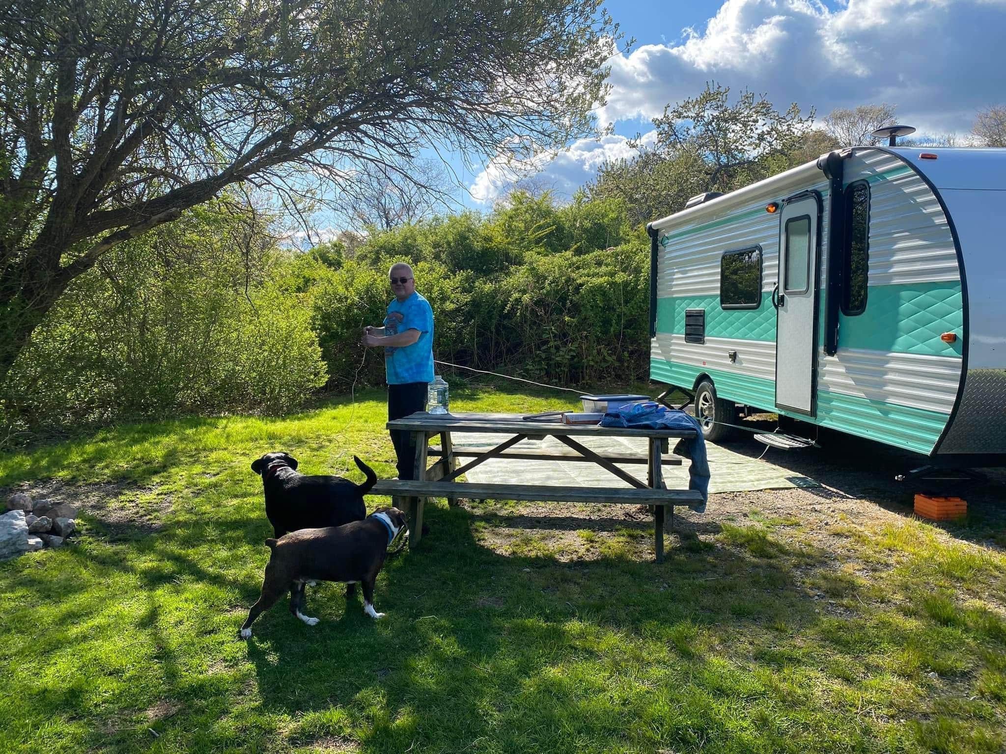 Andrzej K.'s photo of camping with pets at Fishermens Memorial State Park Campground near West Warwick, RI