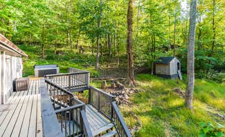 The Dyrt's photo of a cabin at Hot Tub, Wraparound Deck, & WiFi at Chalet Cabin near Boyce, VA