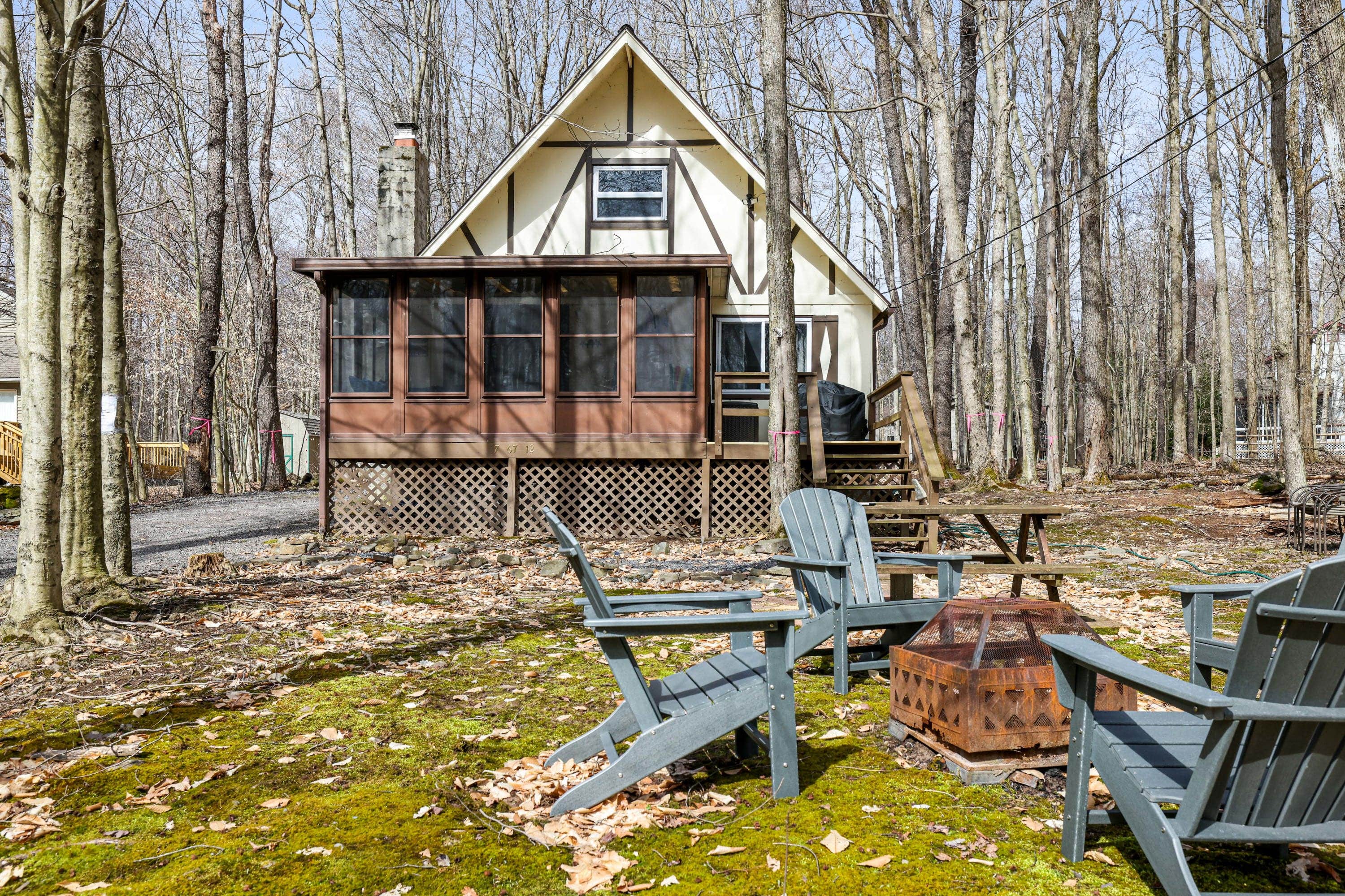 The Dyrt's photo of a cabin at Hot Tub, Lake/Beach, Pools, & WiFi at Chalet Cabin near Tobyhanna, PA