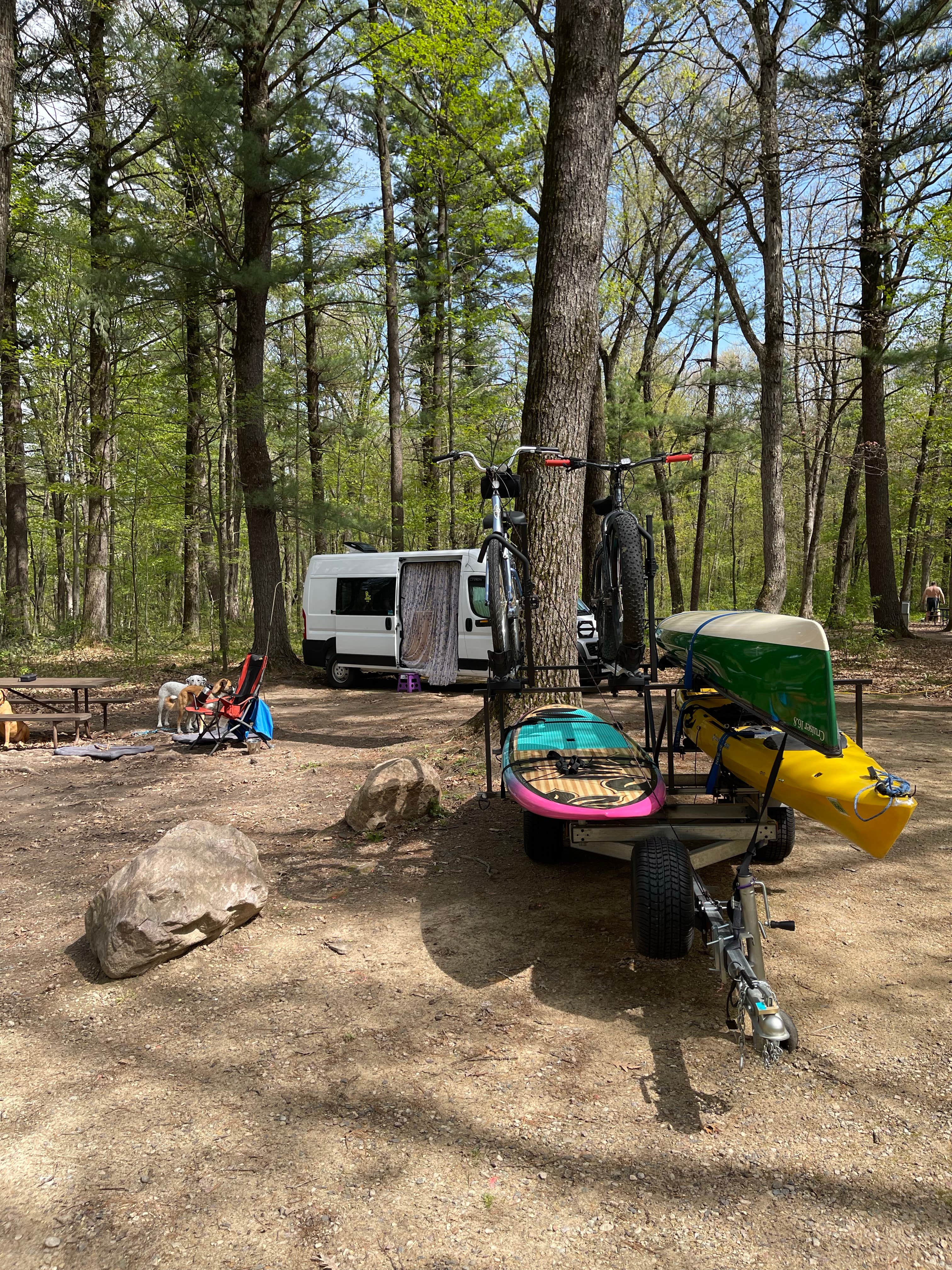 robert M.'s photo of camping with pets at Sandstone Ridge Campground — Mirror Lake State Park near Wisconsin Dells, WI