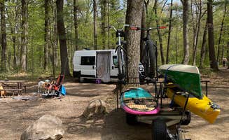 robert M.'s photo of camping with pets at Sandstone Ridge Campground — Mirror Lake State Park near Lake Delton, WI