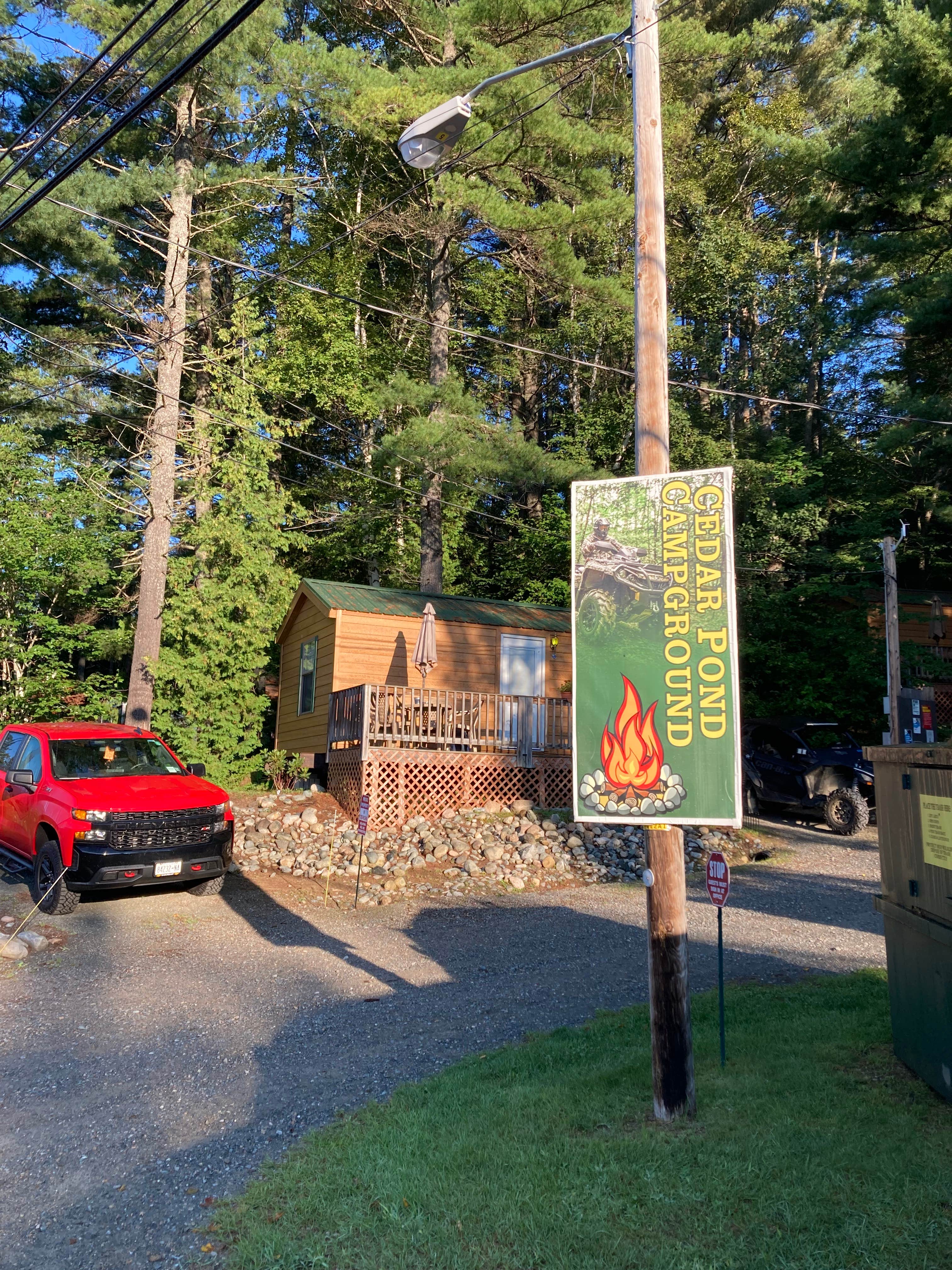 Ron D.'s photo of a cabin at Cedar Pond Campground near Berlin, NH