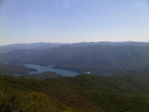 View of Fontana Lake from the top of the tower