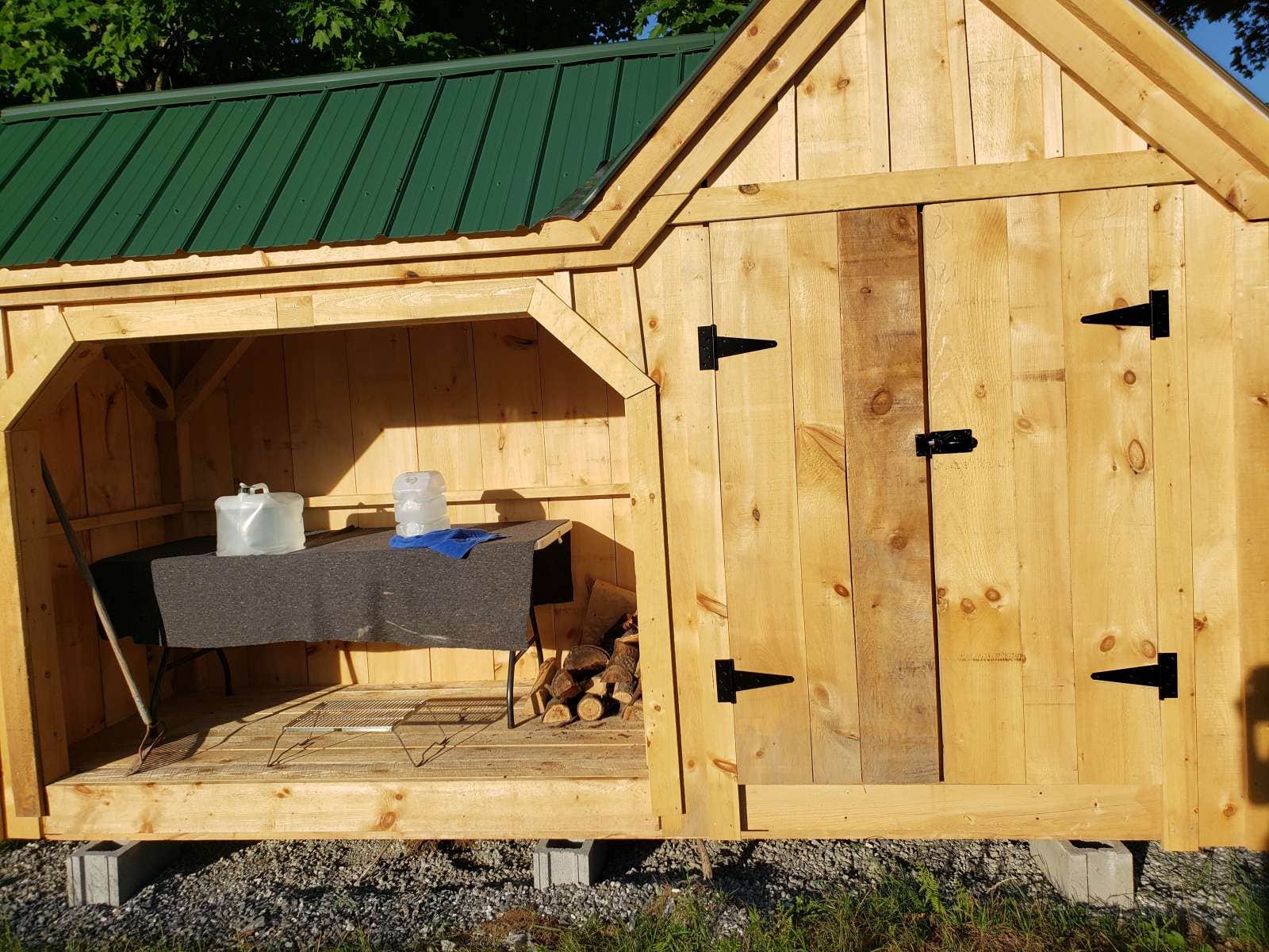 Dianne C.'s photo of camping with pets at Black Creek Maple's Nature Escape and Tent Haven near Swanton, VT