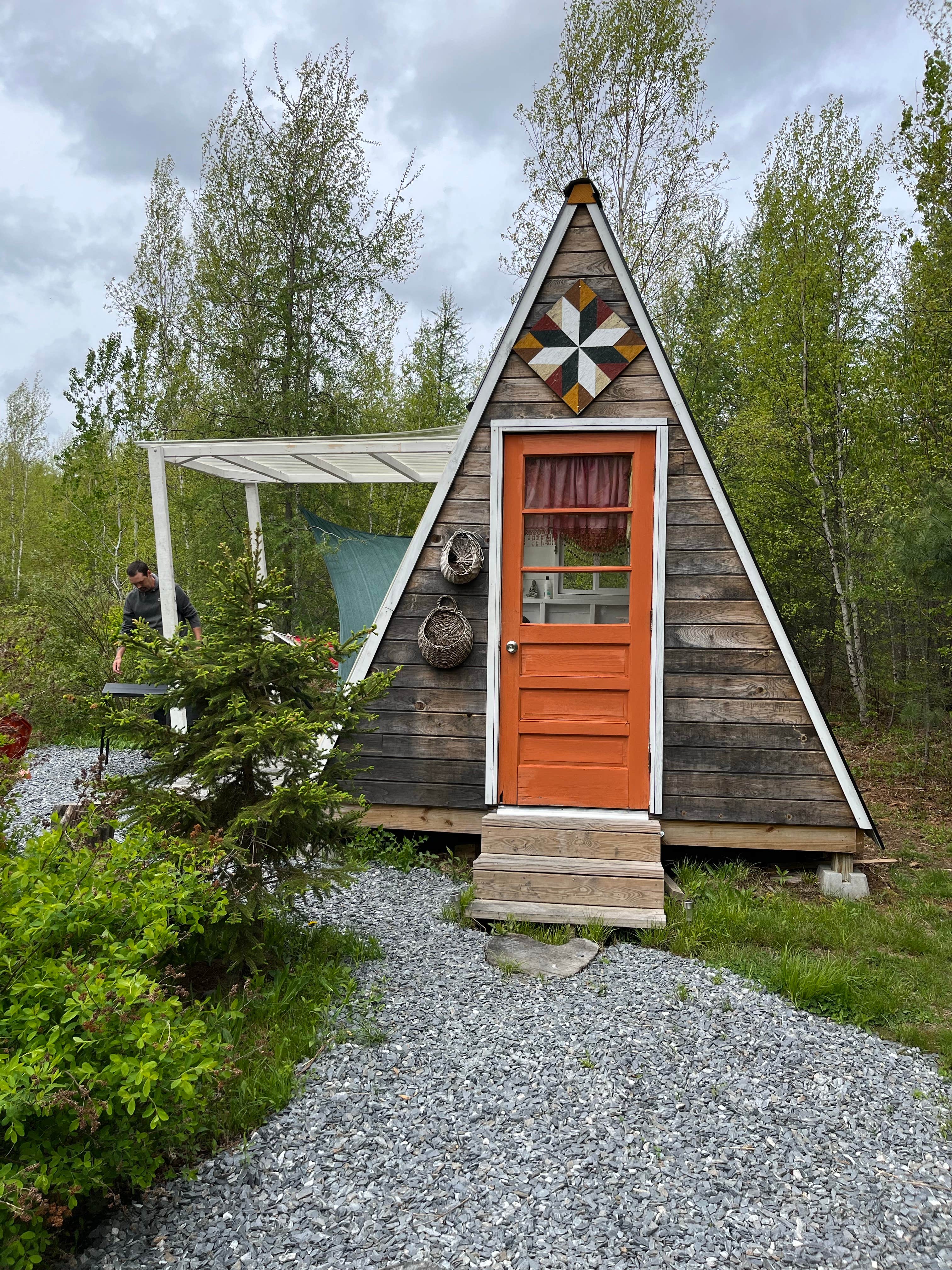Anna W.'s photo of a cabin at Micro A-Frame Cabin near Pittsfield, ME