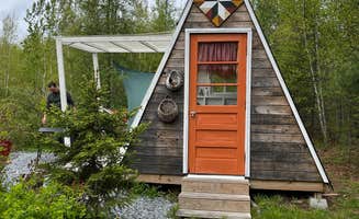 Anna W.'s photo of a cabin at Micro A-Frame Cabin near Otis, ME