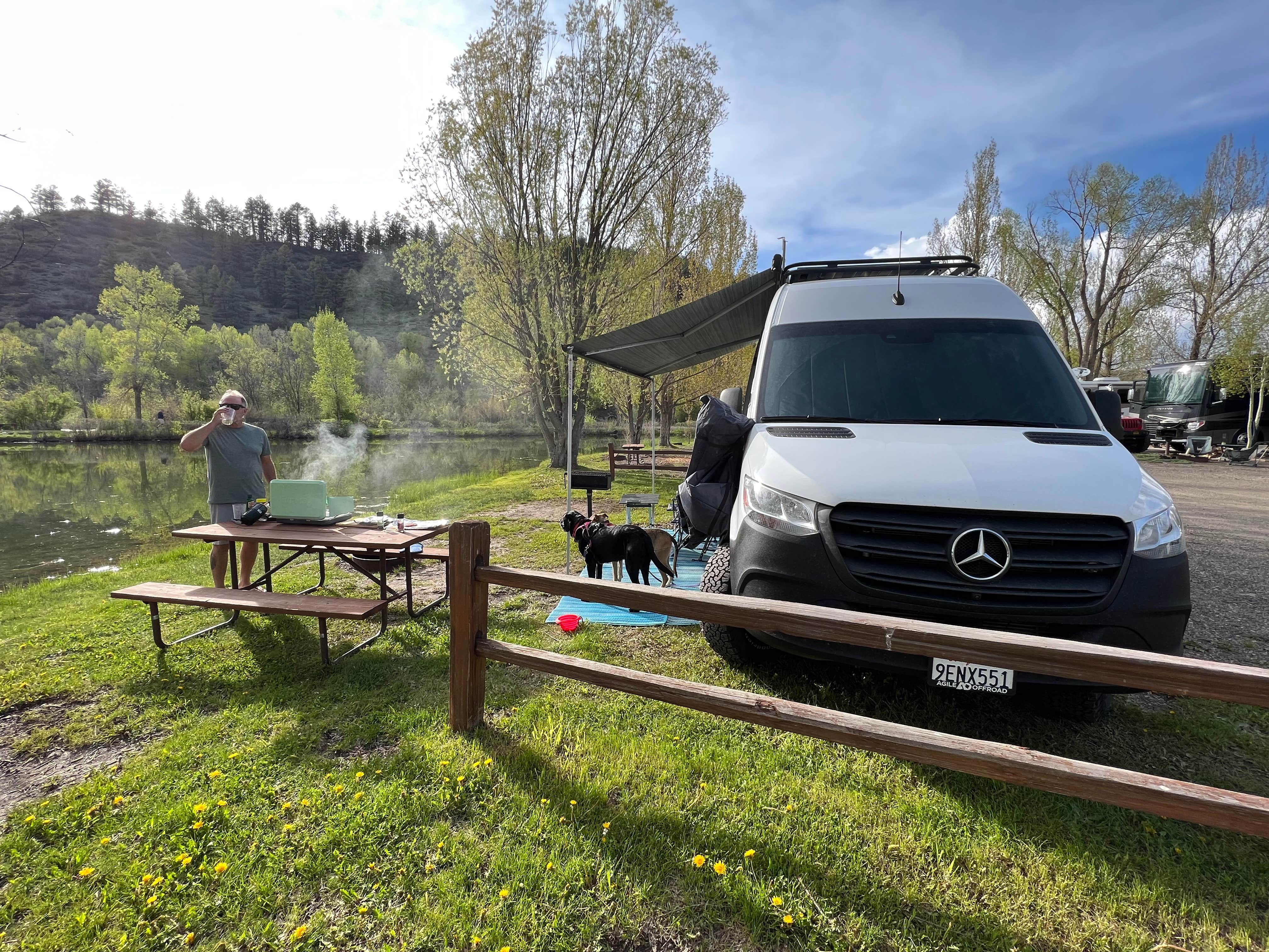 windy H.'s photo of camping with pets at Pagosa Riverside Campground near Pagosa Springs, CO